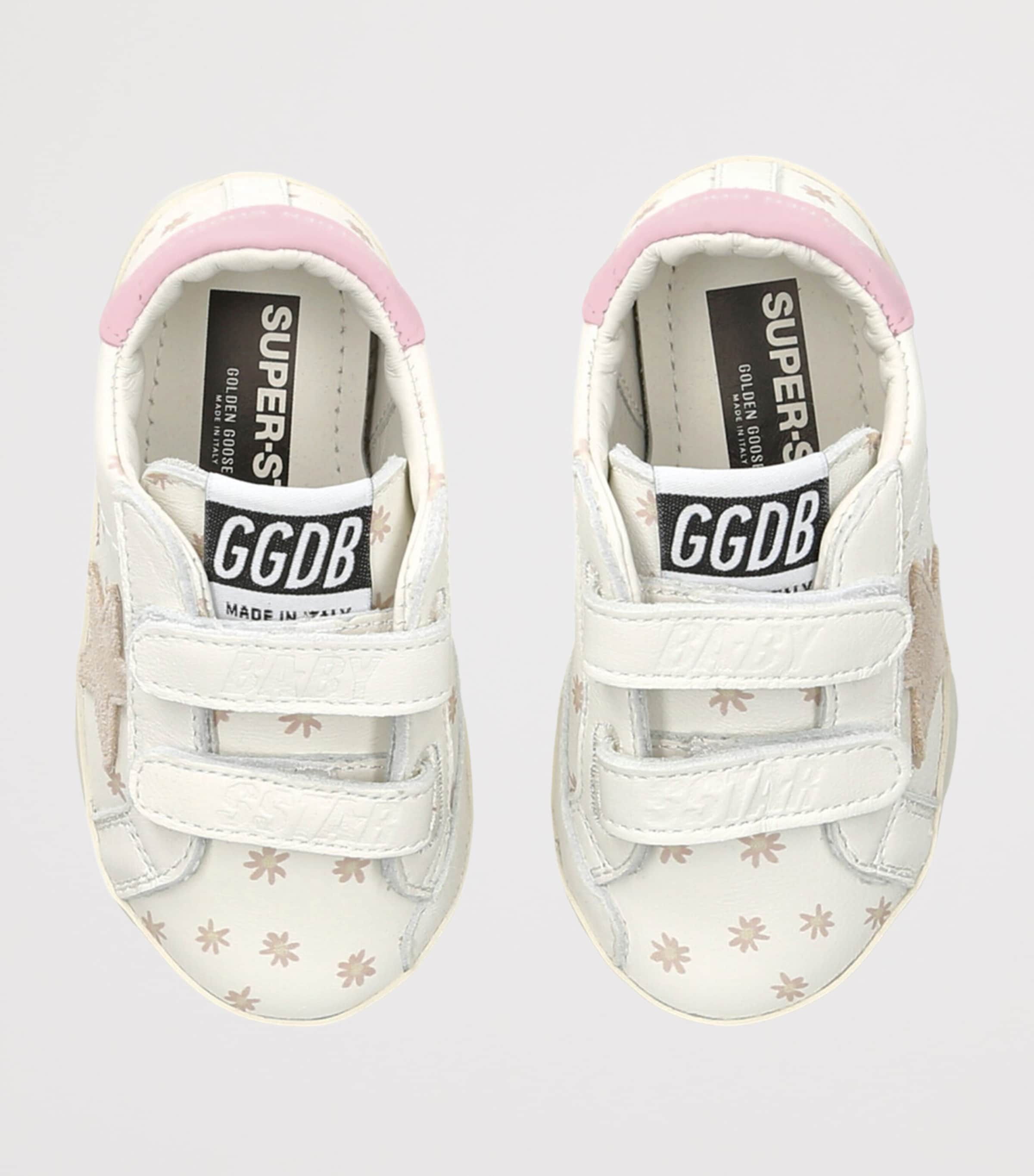 Leather Baby School Sneakers PALE PINK Image 4