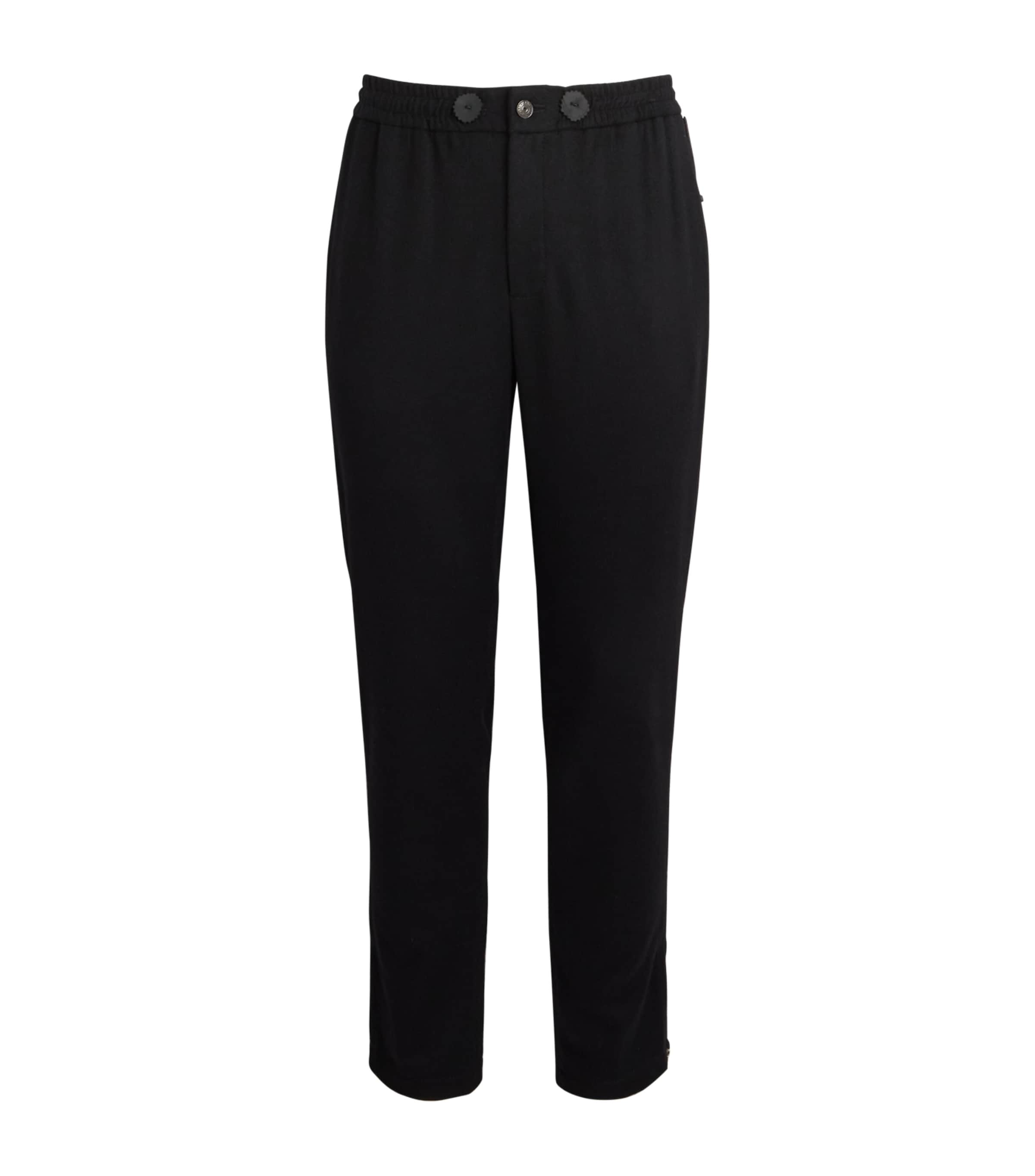 Alan Scott Mens Cashmere-Blend Sweatpants Black Image 1