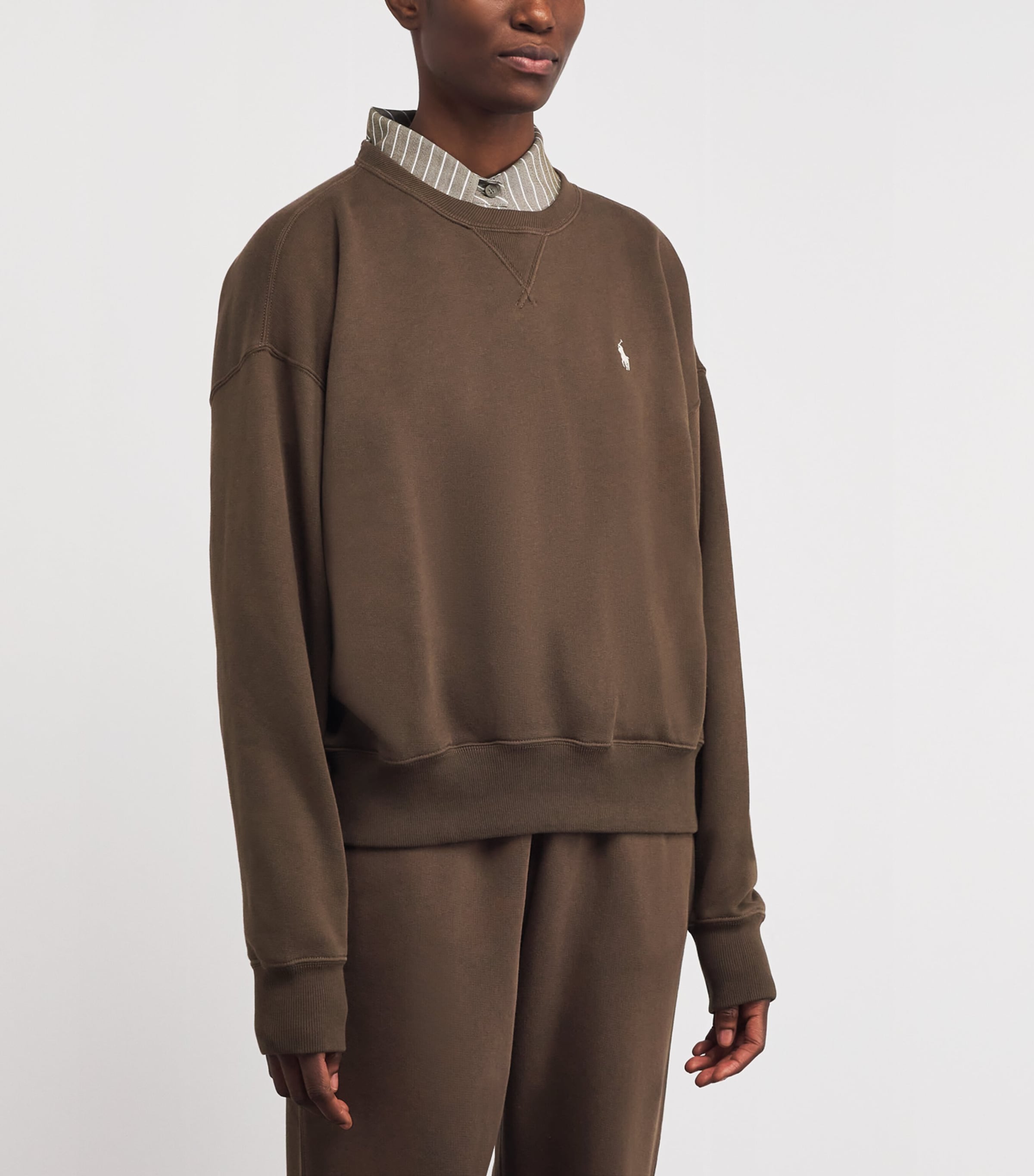 Cotton-Blend Polo Pony Sweatshirt YORK BROWN Image 3