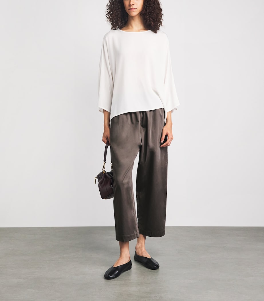 Eskandar Womens Stretch-Cotton Japanese Trousers Mocha Image 2