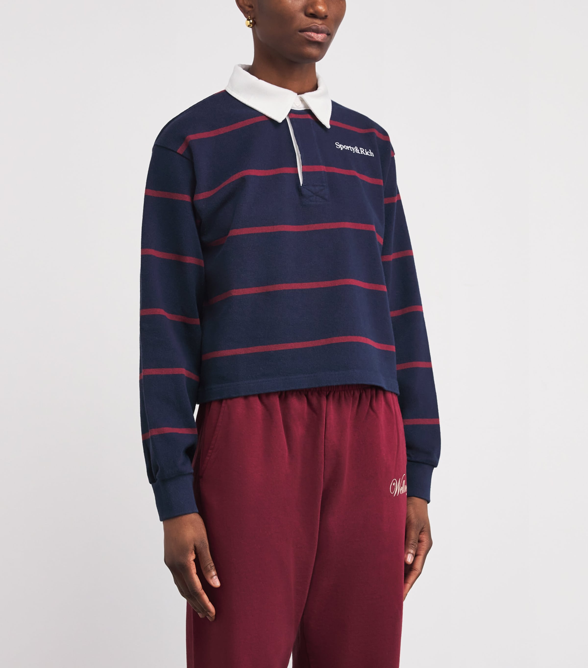 Cotton Rugby Polo Shirt 3980 DRK NVY/WH/MERL Image 3