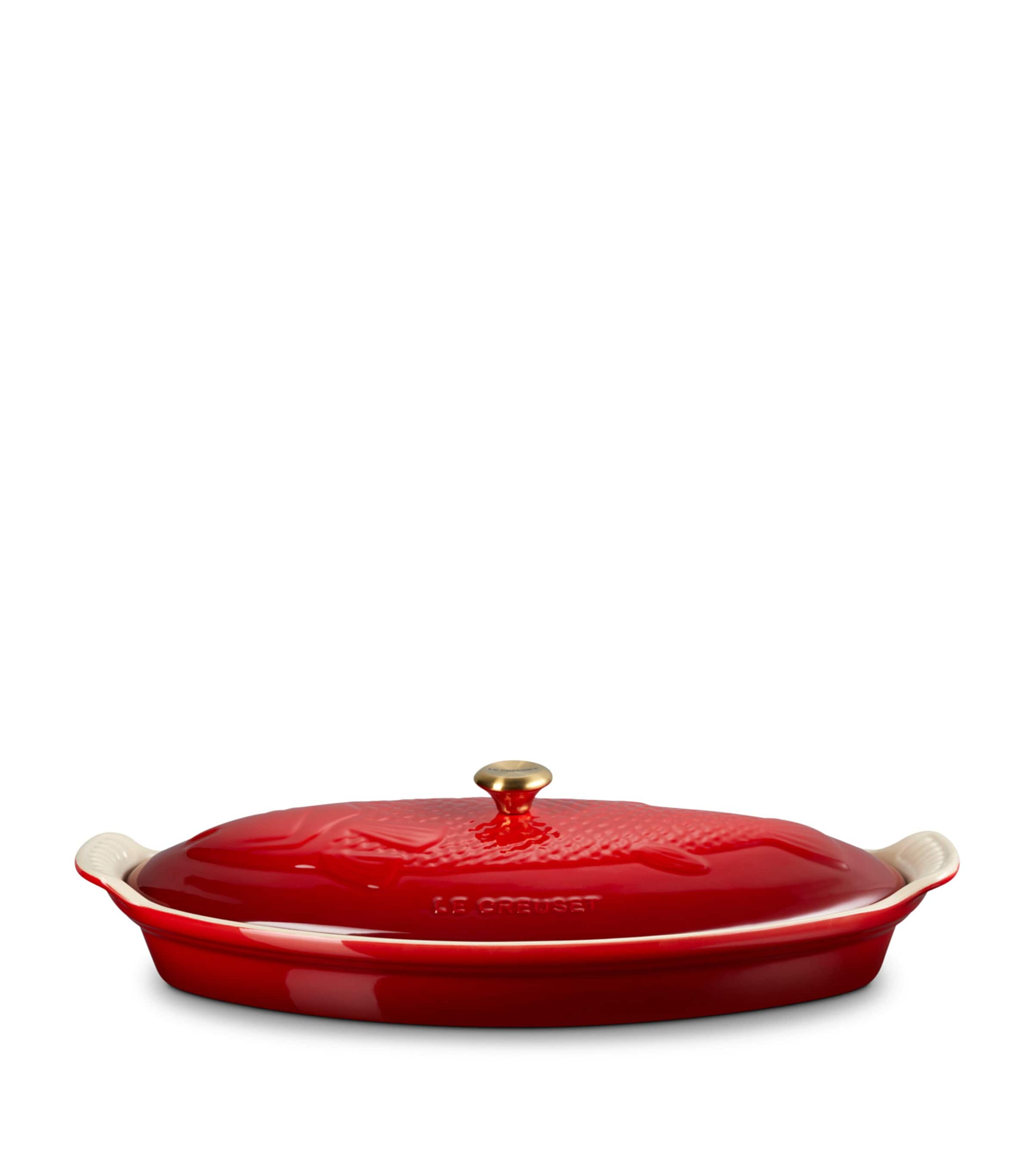 Le Creuset Stoneware Heritage Fish Baker (34cm) Cerise Image 1