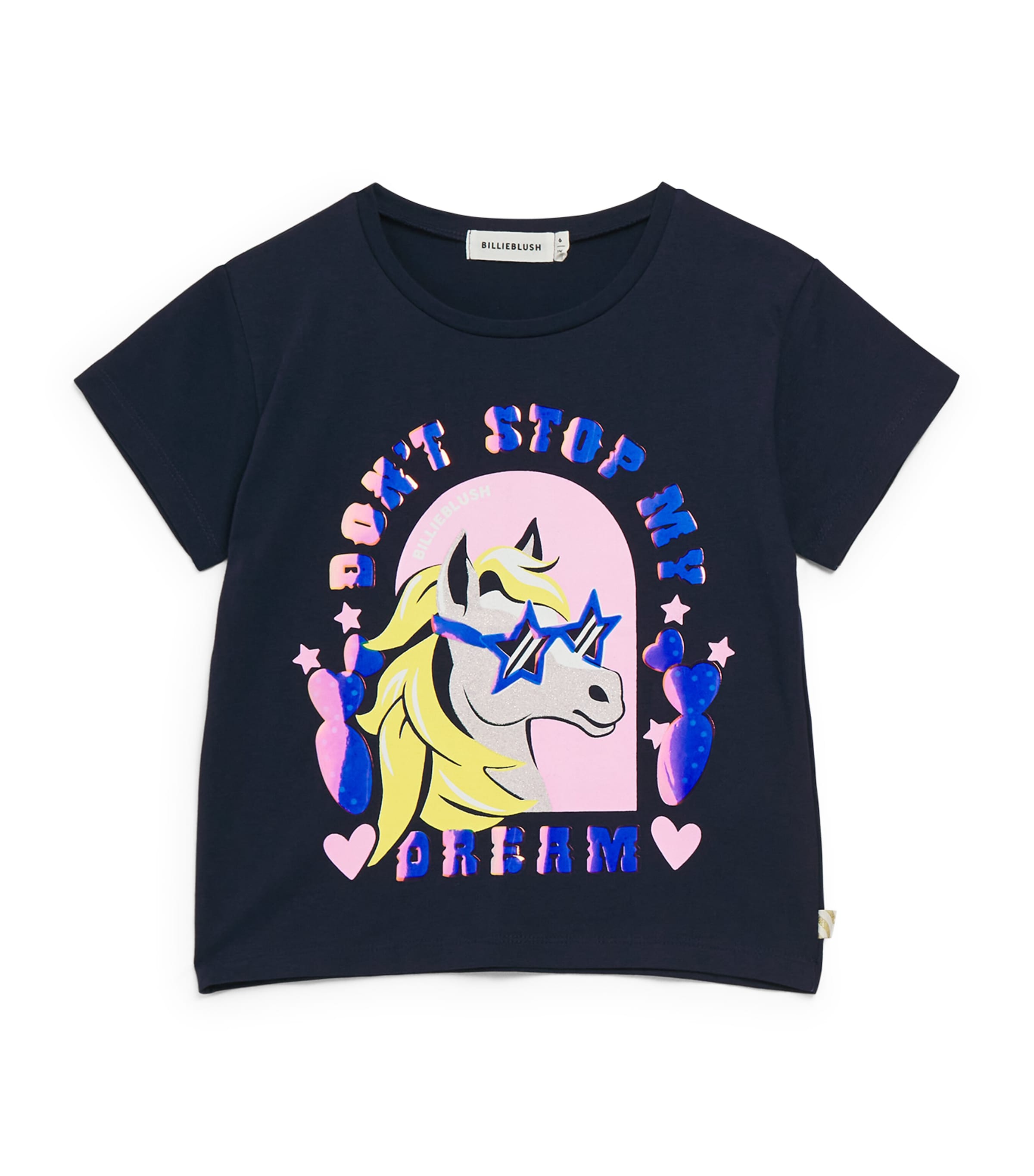 Billieblush Kids' Cotton Horse Print T-shirt In Blue