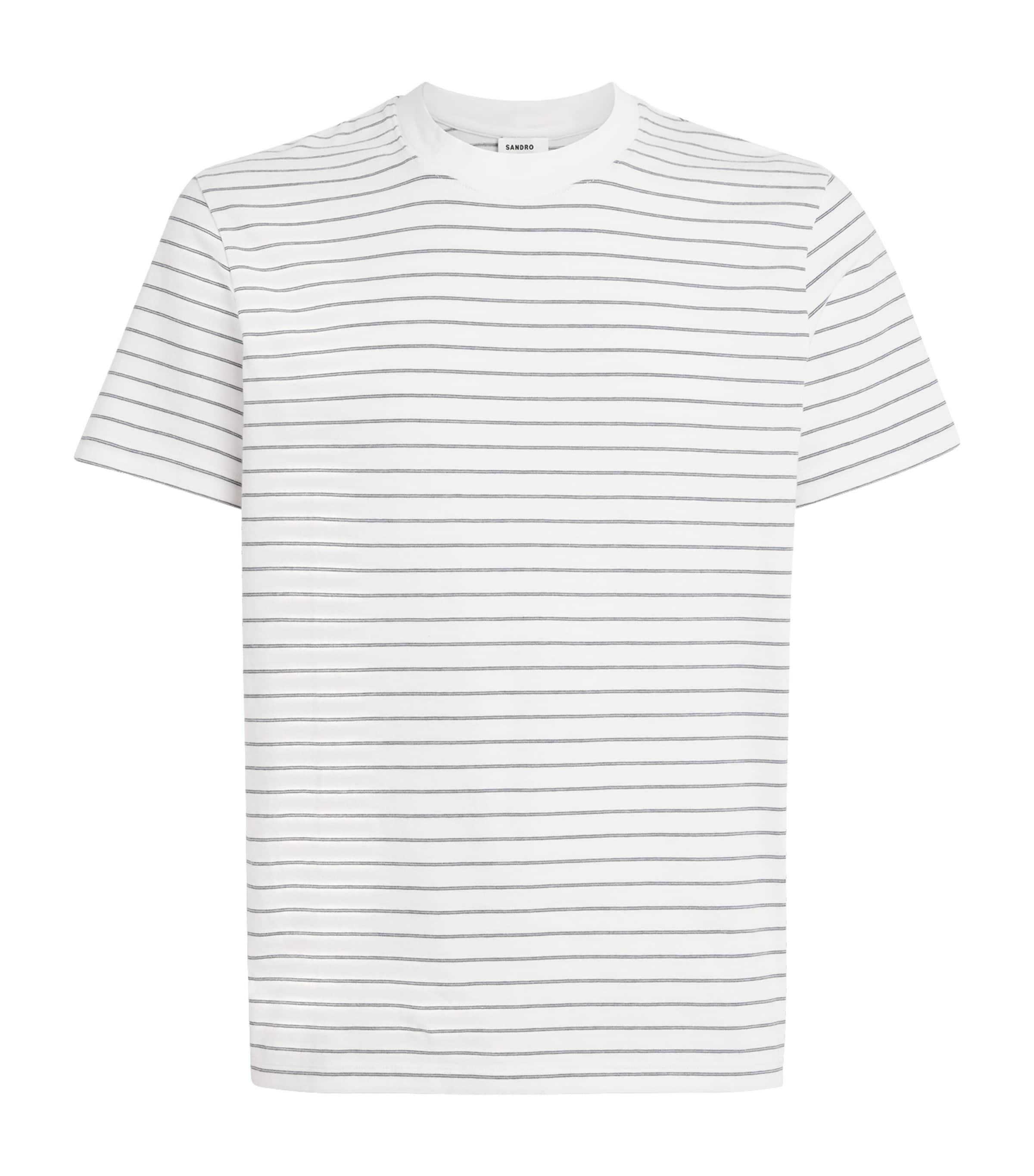 Sandro Paris Mens Cotton Sailor T-Shirt White / Black Image 1