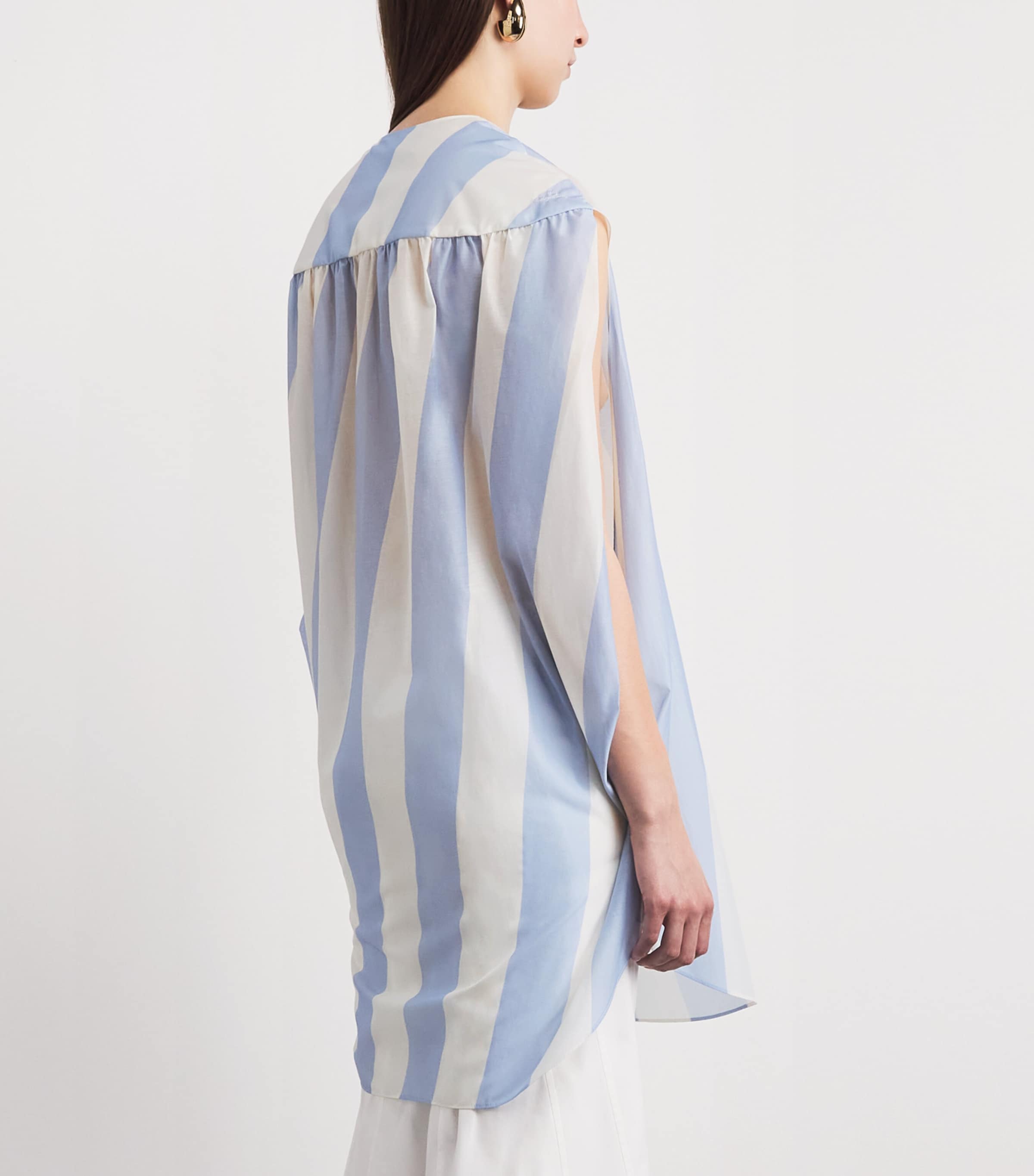 Jacquemus Womens Cotton-Blend Stripe Mini Shirt Dress Print Stripe Image 5
