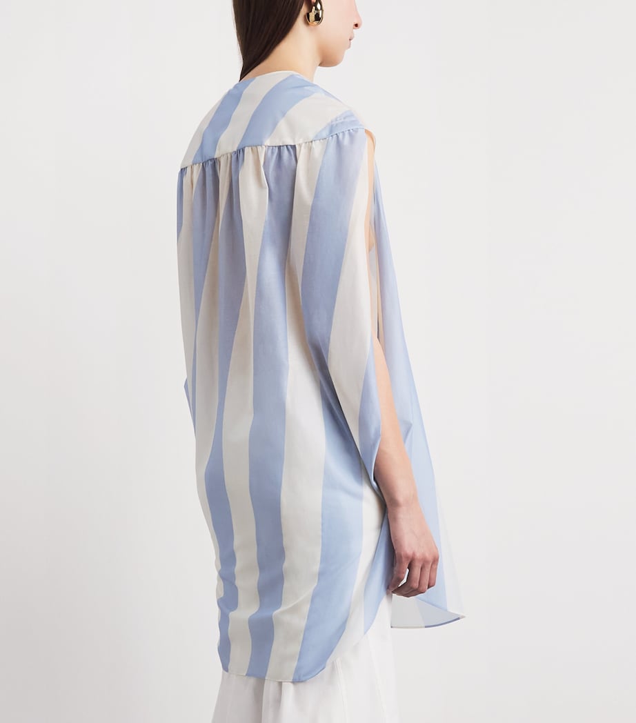 Jacquemus Womens Cotton-Blend Stripe Mini Shirt Dress Print Stripe Image 5
