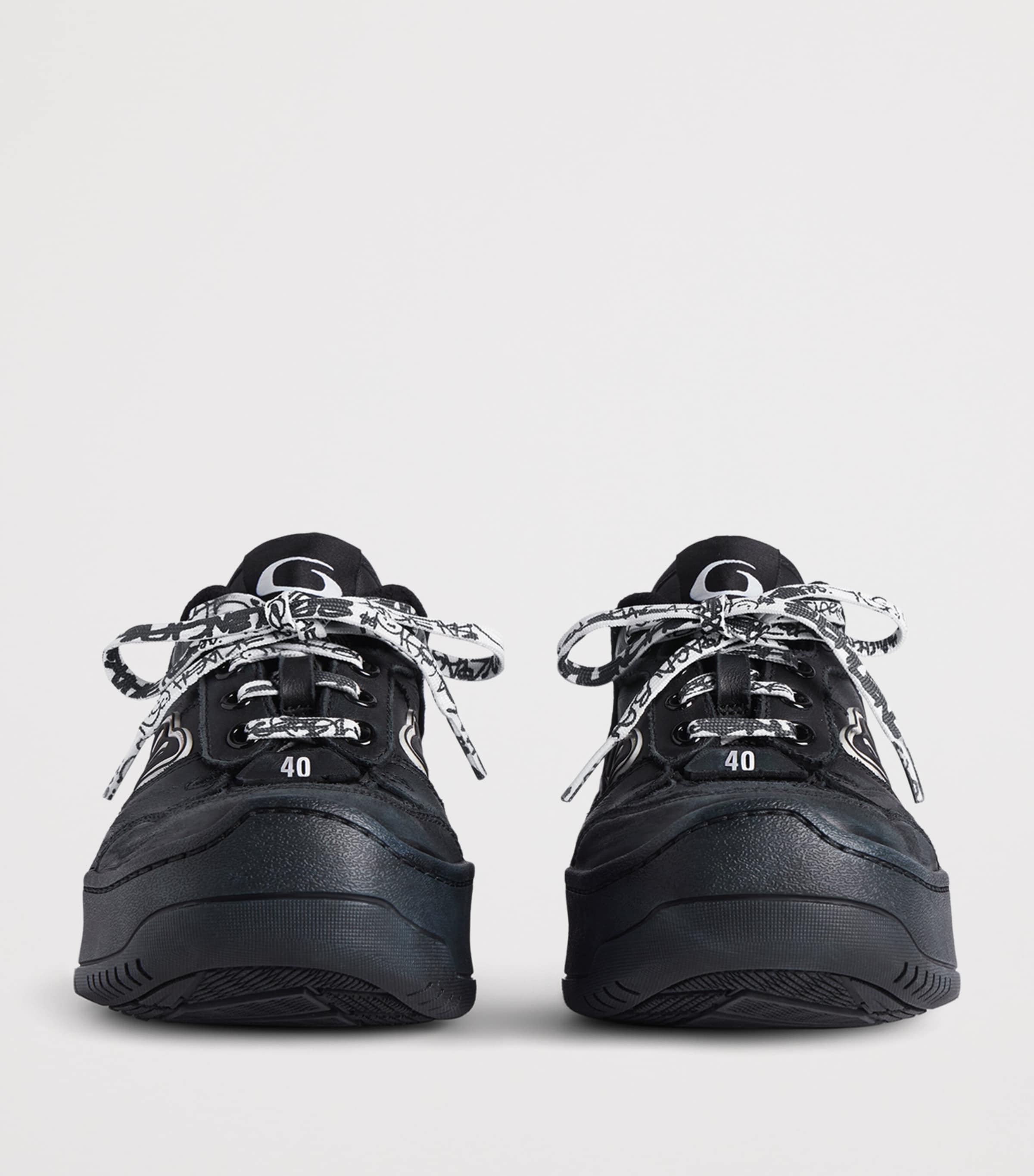 Leather Hamptons Platform Sneakers 1000 Image 2