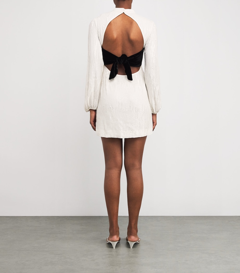 Sequinned Lara Mini Dress IVORY SEQUIN Image 3