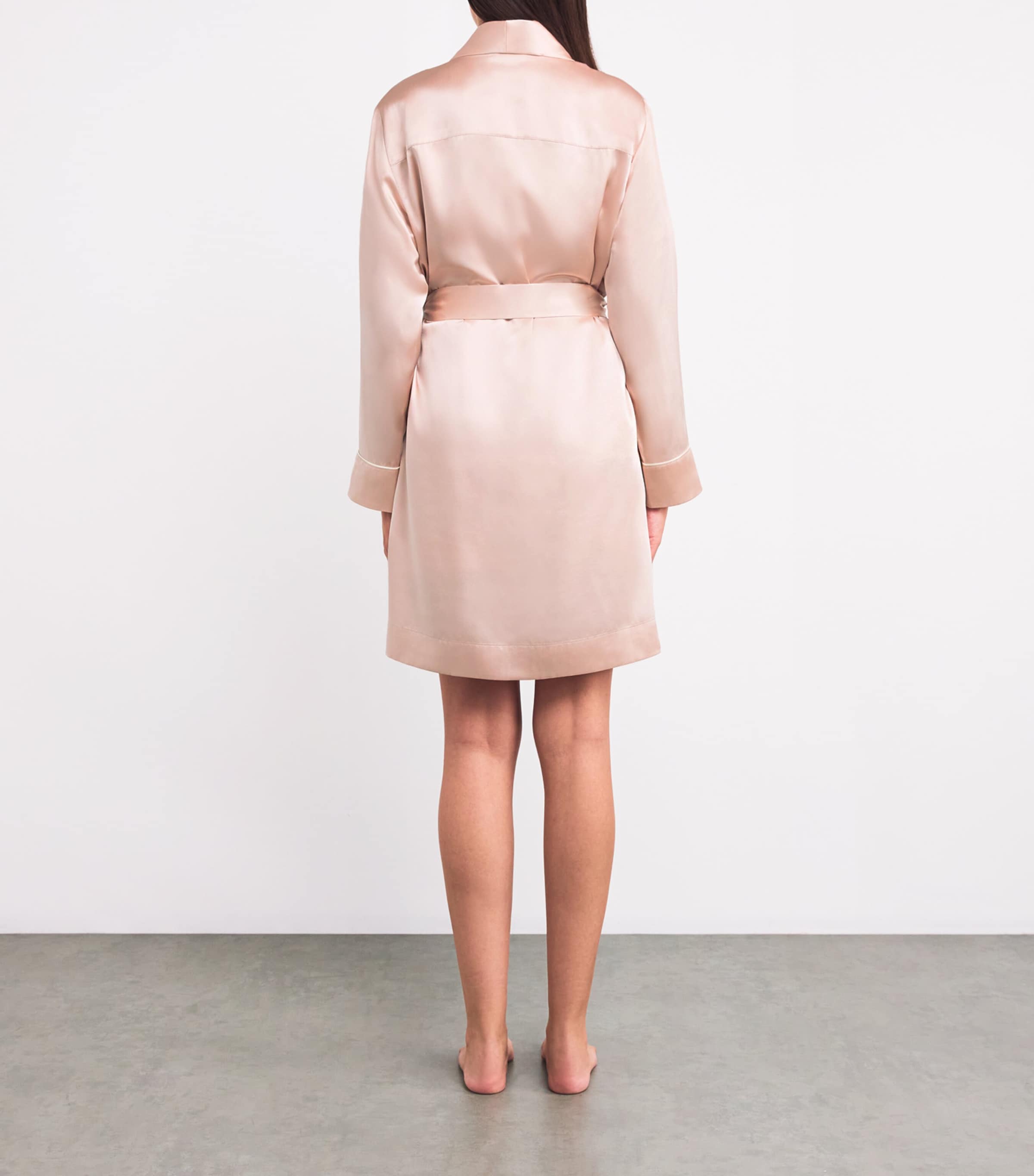 Silk Short Robe PINK Image 3