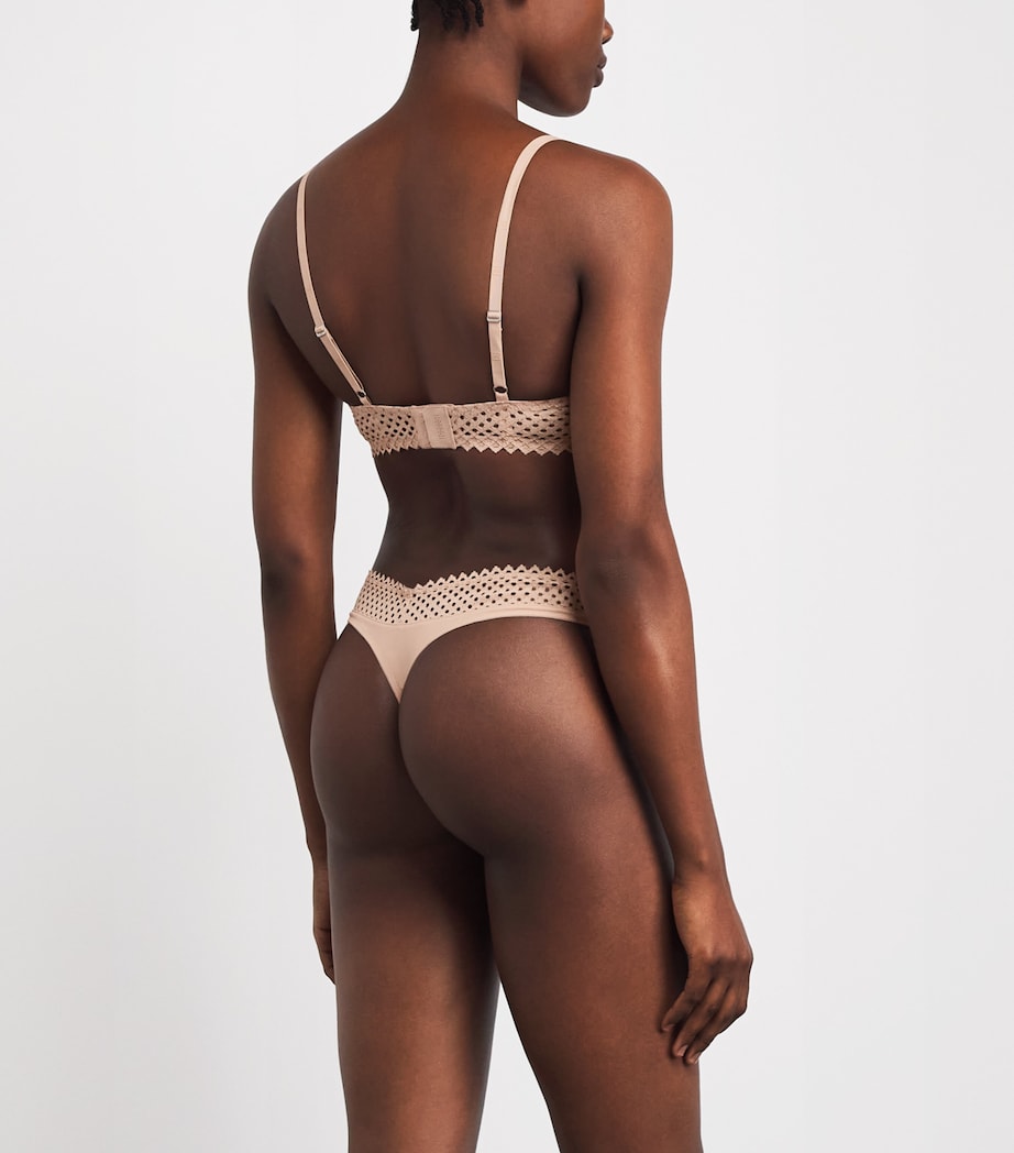 Wolford Womens Romantic Net Push-Up Bra Rose Tan Image 3
