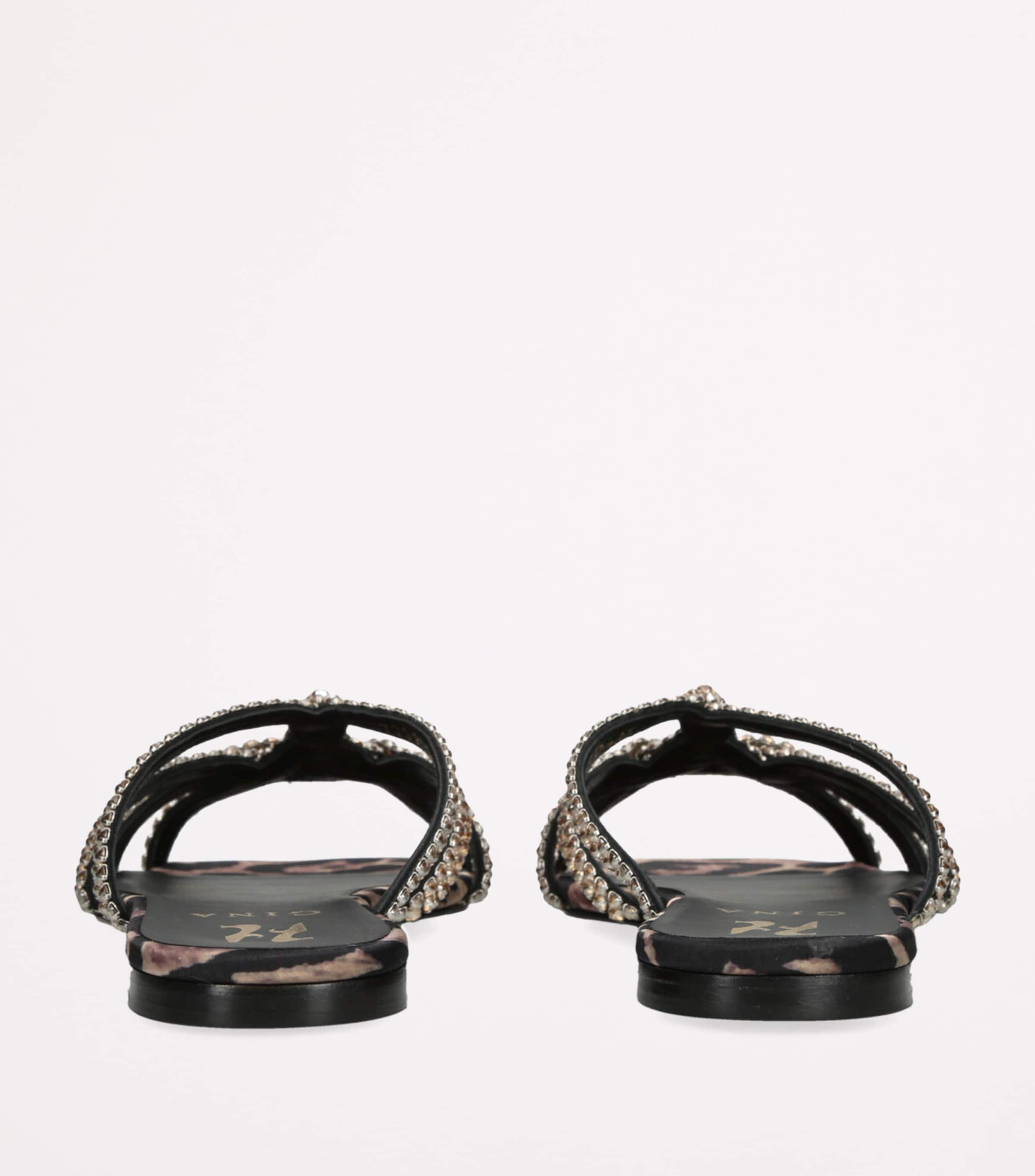 Crystal-Embellished Paris Sandals BLACK Image 2