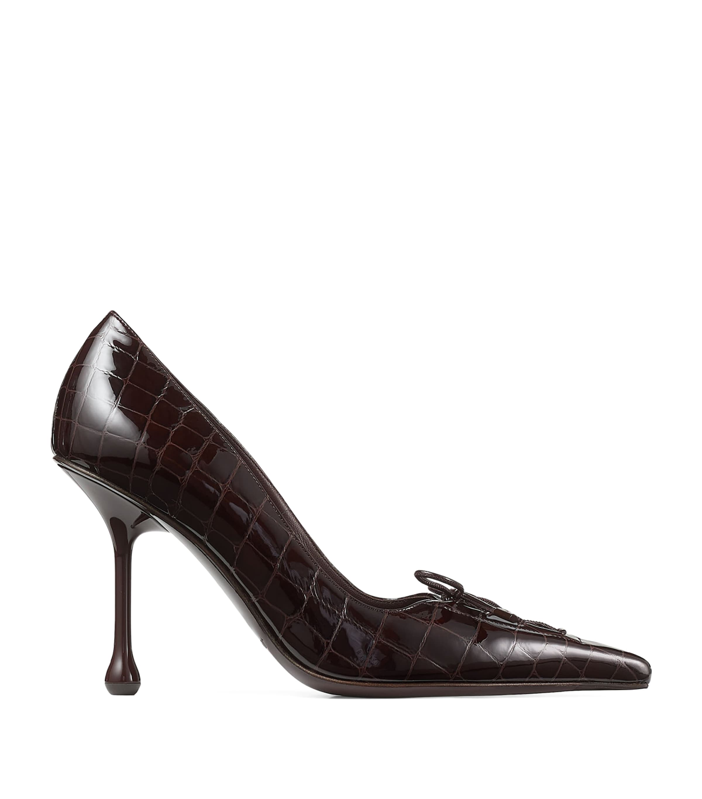 Scarlett 95 Croc-Embossed Leather Pumps SAMBUCO Image 1