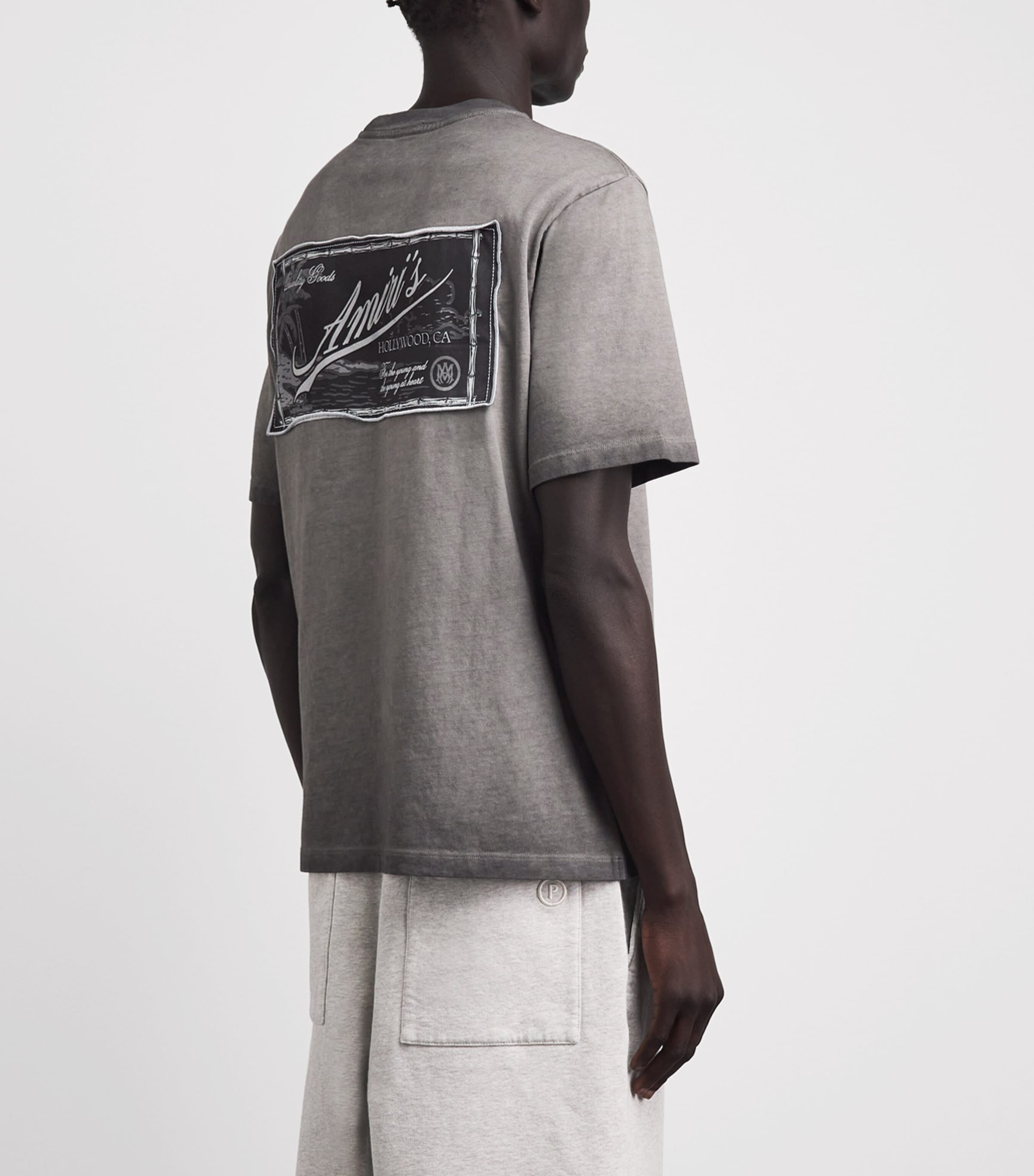 AMIRI Mens Cotton Quality Goods Patch T-Shirt Black Image 5
