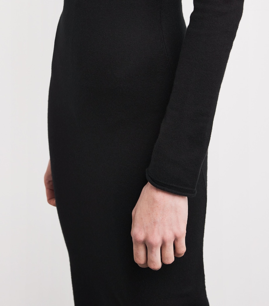 Kid Wool High-Neck Midi Dress 10000 BLACK Image 6