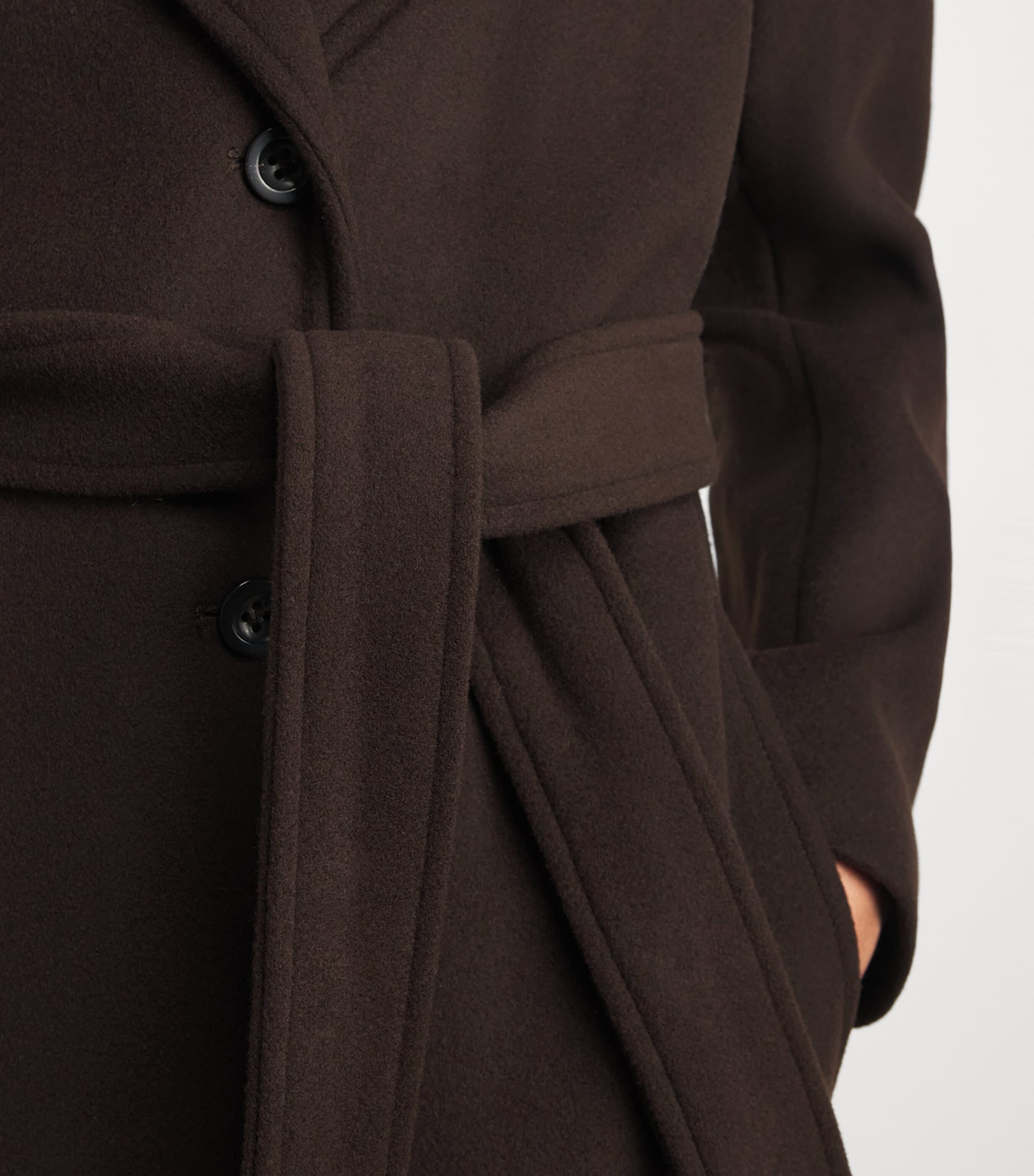 Claudie Pierlot Womens Wool-Blend Belted Coat Brown Image 5