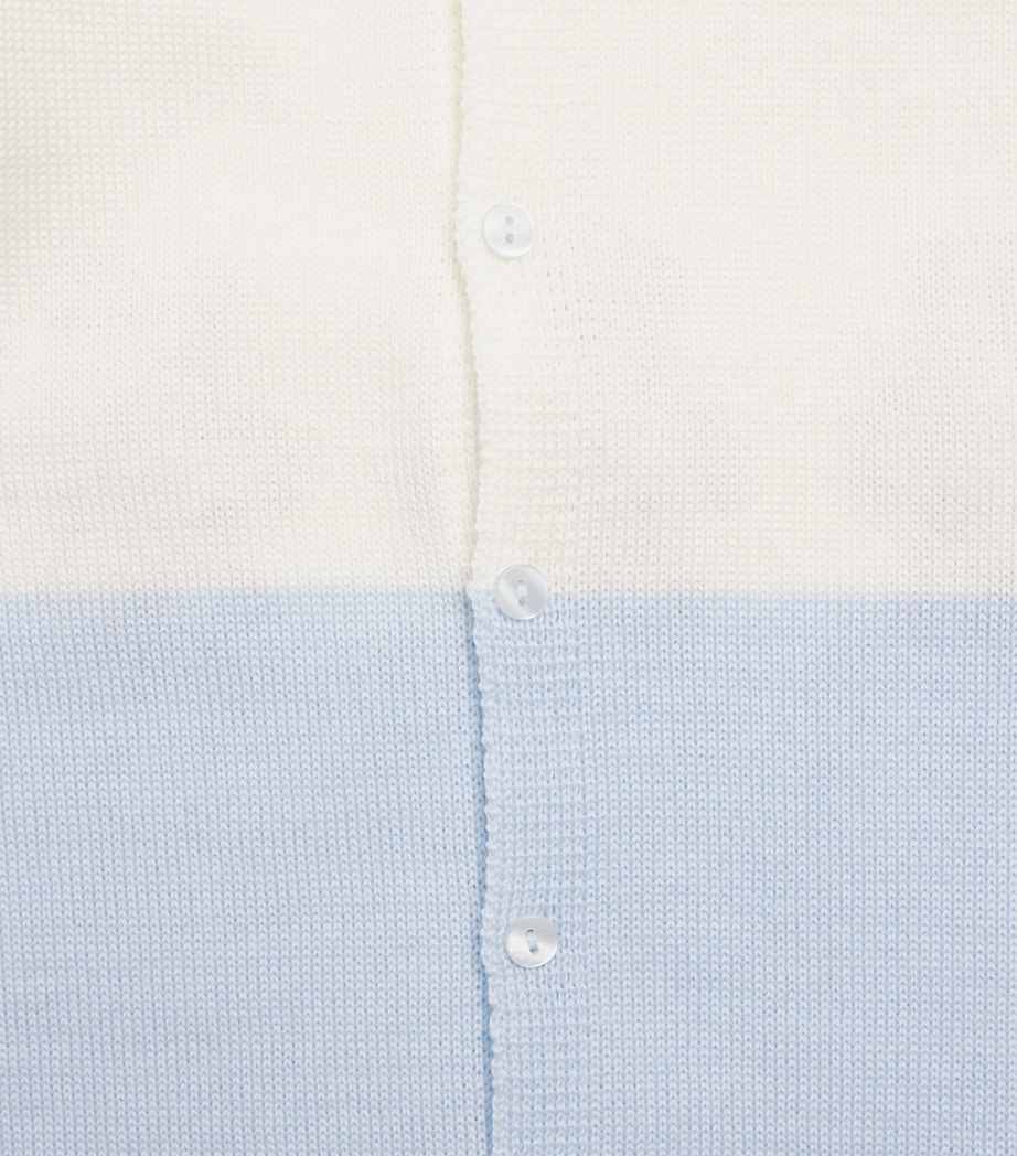 Bimbalo Jacquard Playsuit (1-18 Months) Off White/blue Image 2