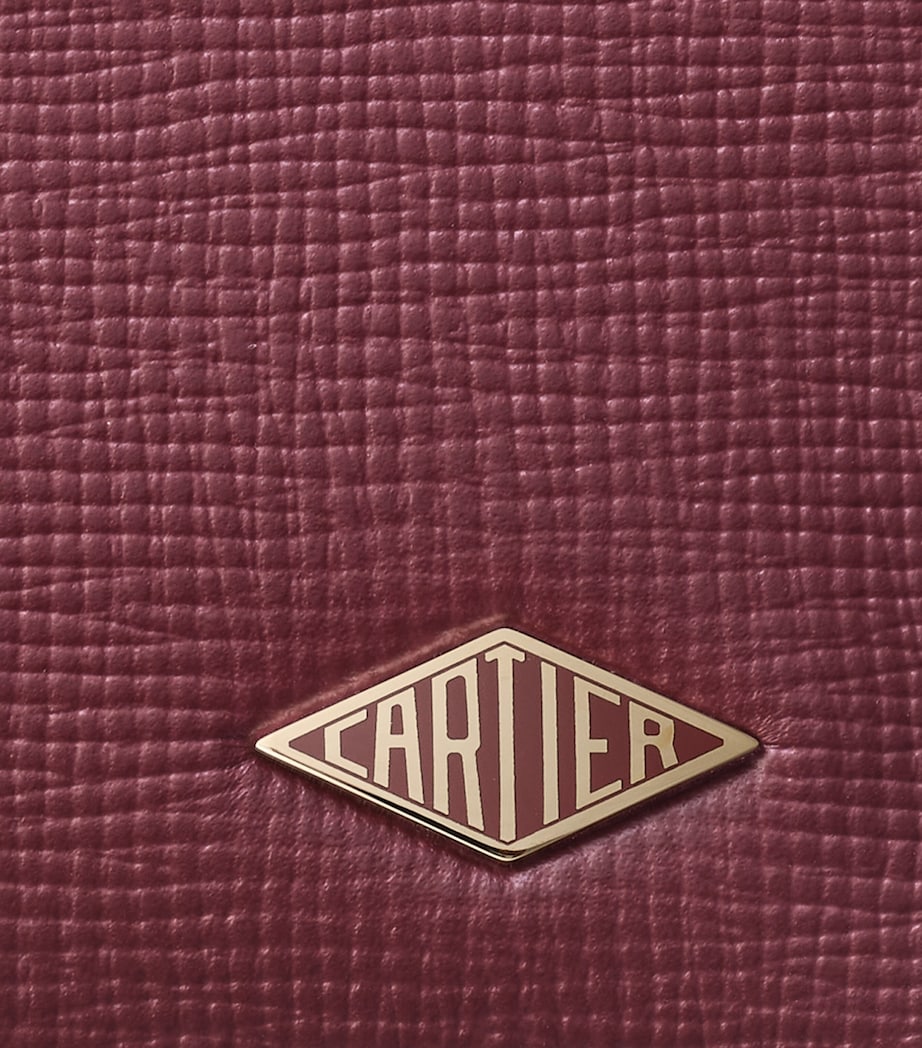 Leather Losange Card Holder BURGUNDY Image 4