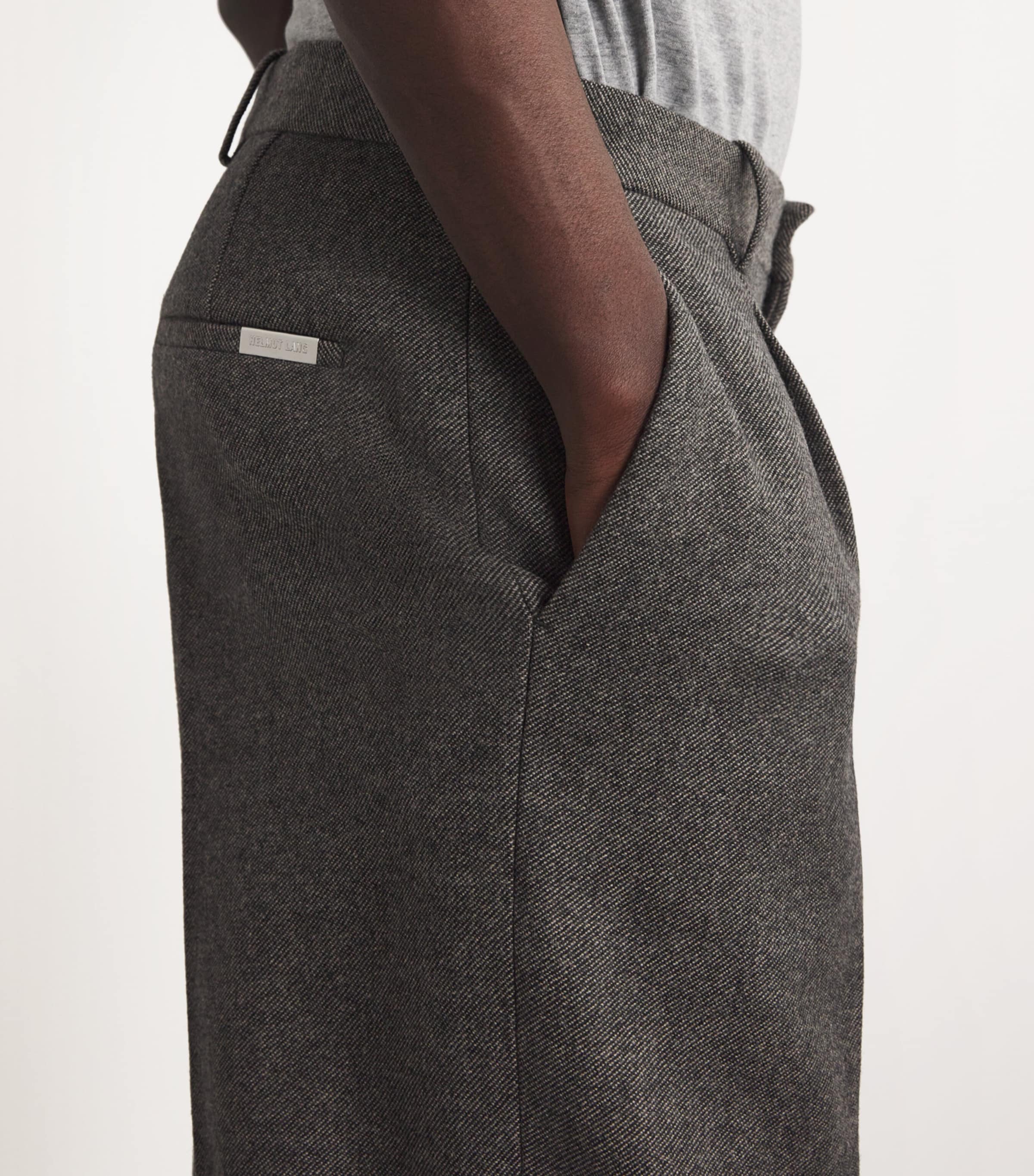 Helmut Lang Grey Wool-Blend Pleated Trousers | Harrods ID