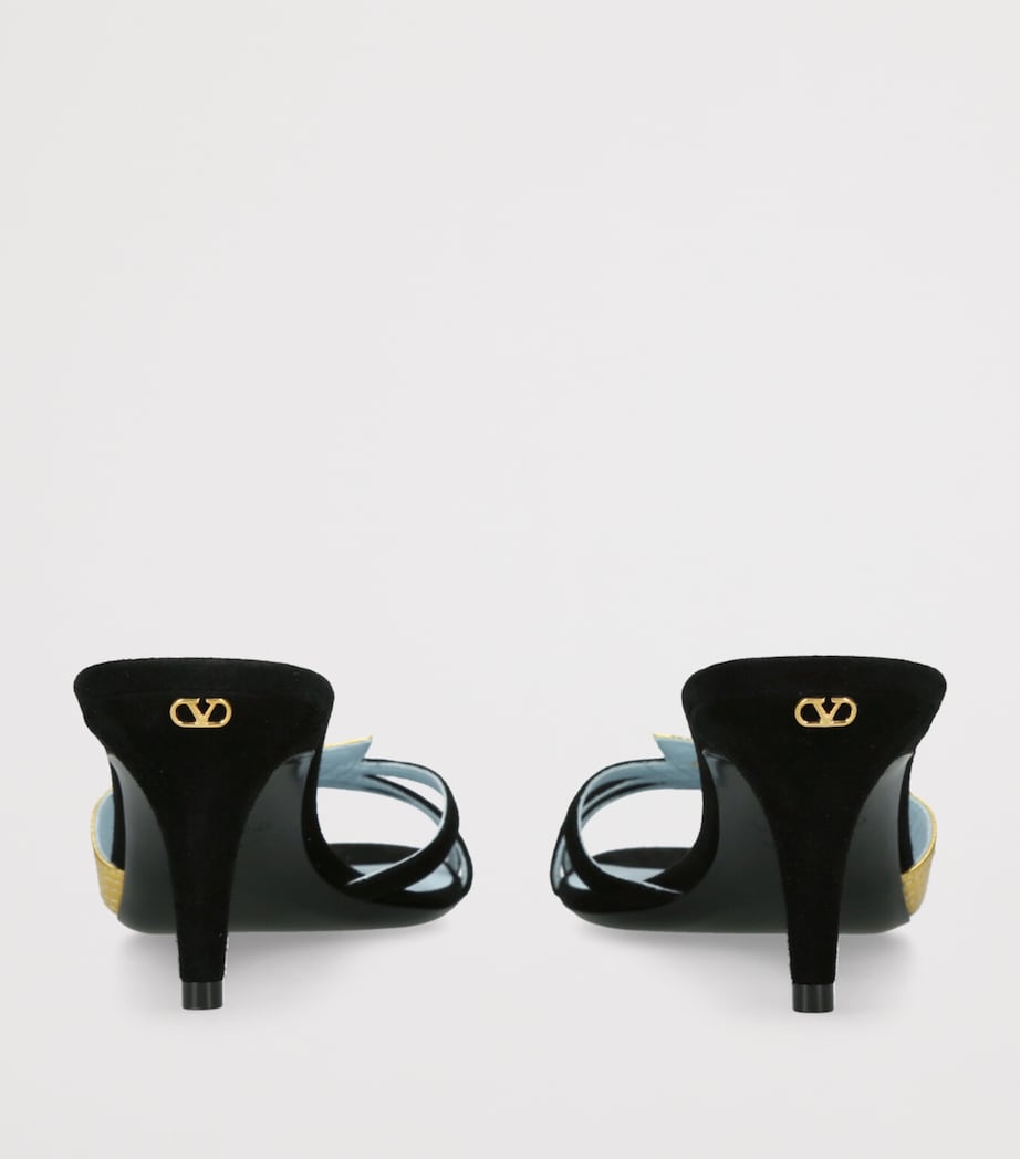 Valentino Garavani FolieFoliage Heeled Mules 65 Black/comb Image 2