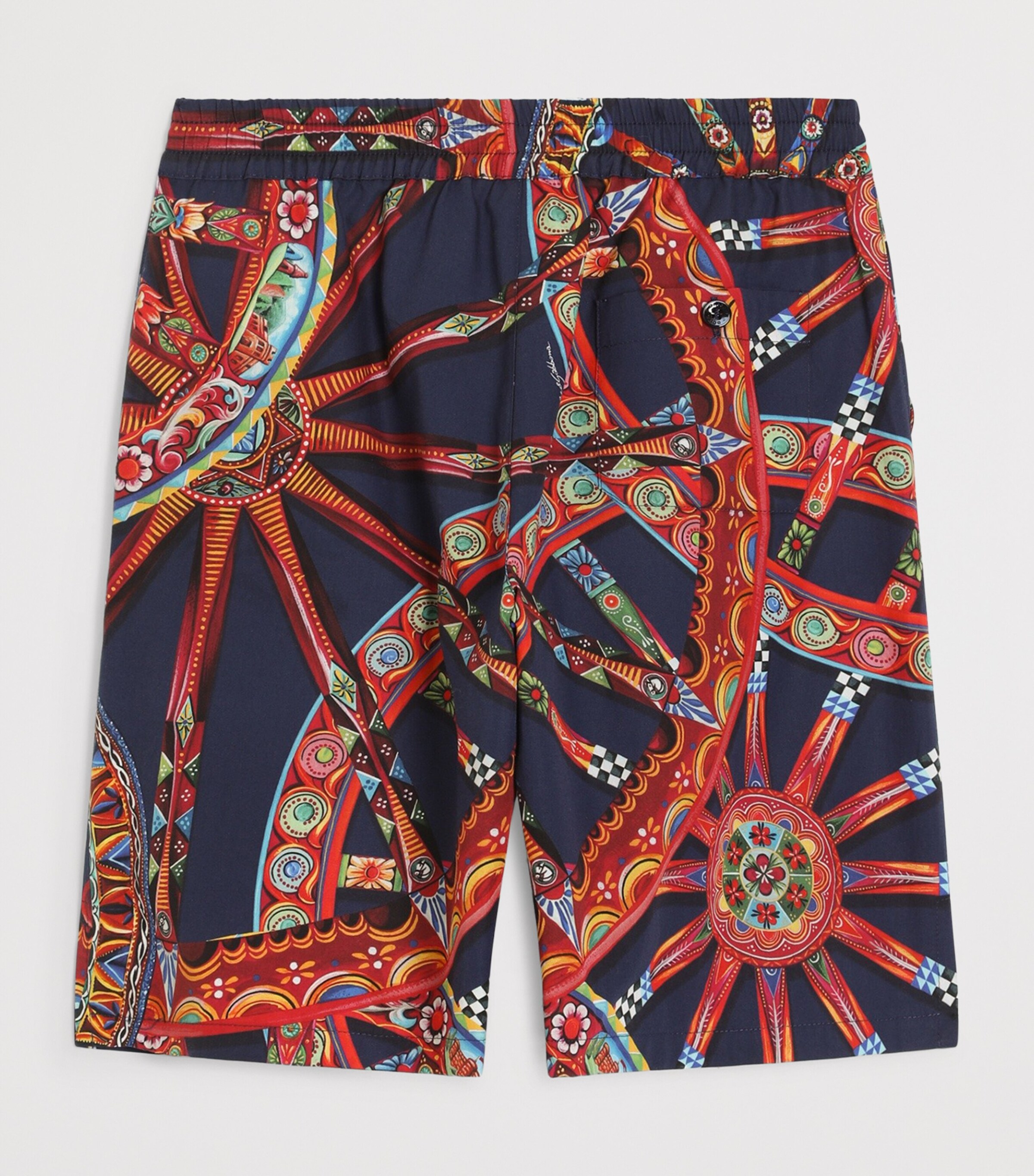 Dolce&Gabbana Kids Cotton Carretto Bermuda Shorts (8-14 Years) Ruote Carretto Image 2