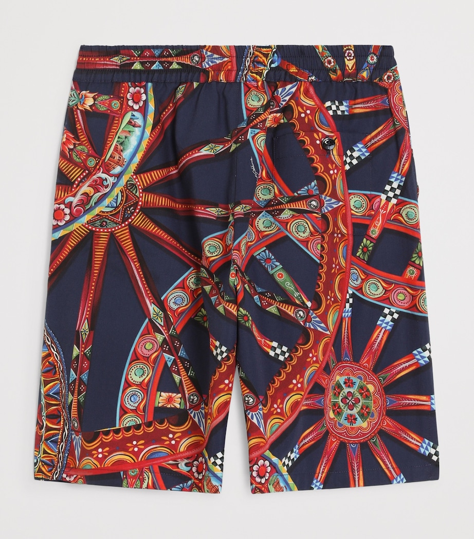 Dolce&Gabbana Kids Cotton Carretto Bermuda Shorts (8-14 Years) Ruote Carretto Image 2