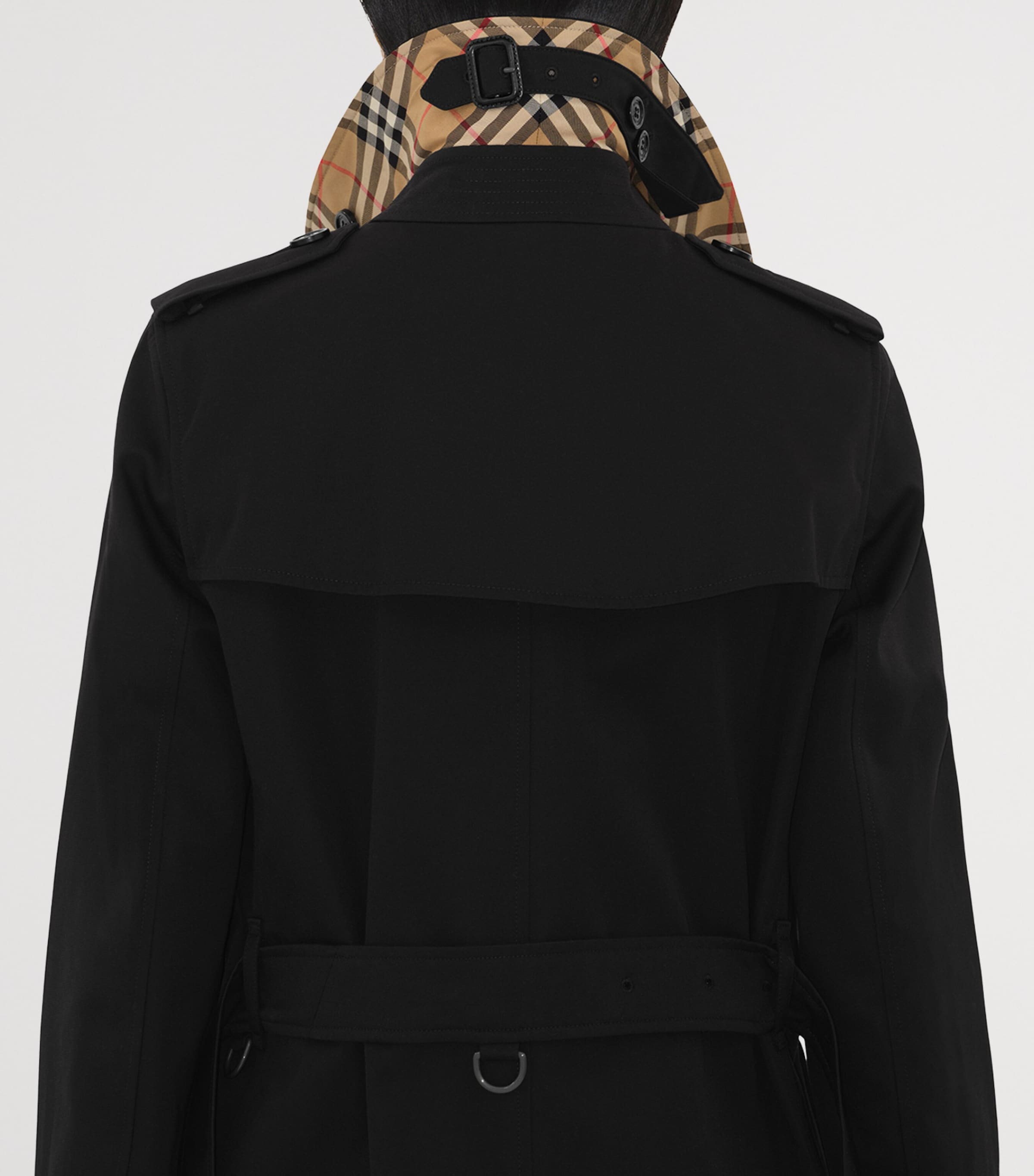 Gabardine Mid-Length Kensington Heritage Trench Coat BLACK Image 6