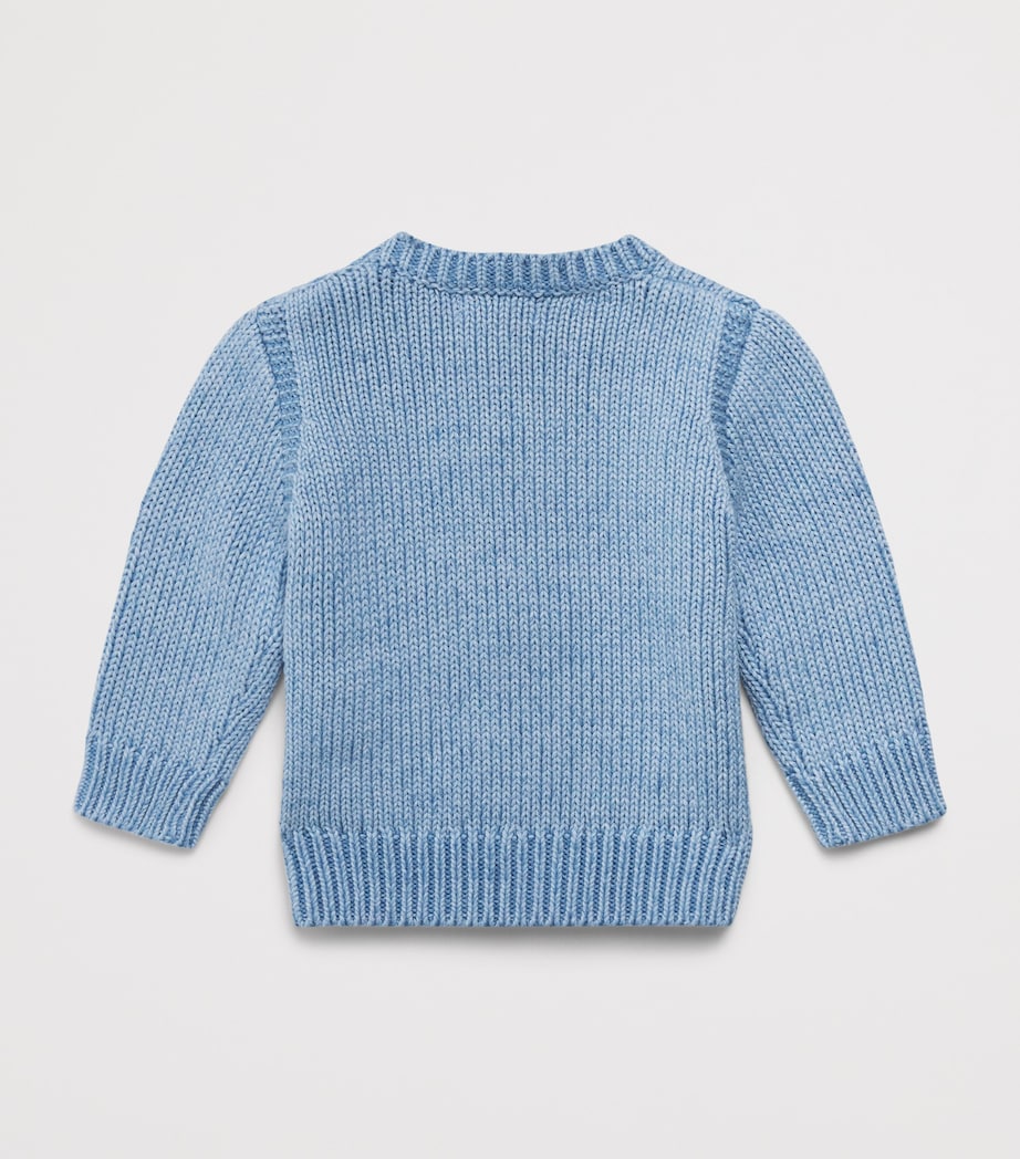 Ralph Lauren Kids American Flag Sweater (3-24 Months) Blue Image 2