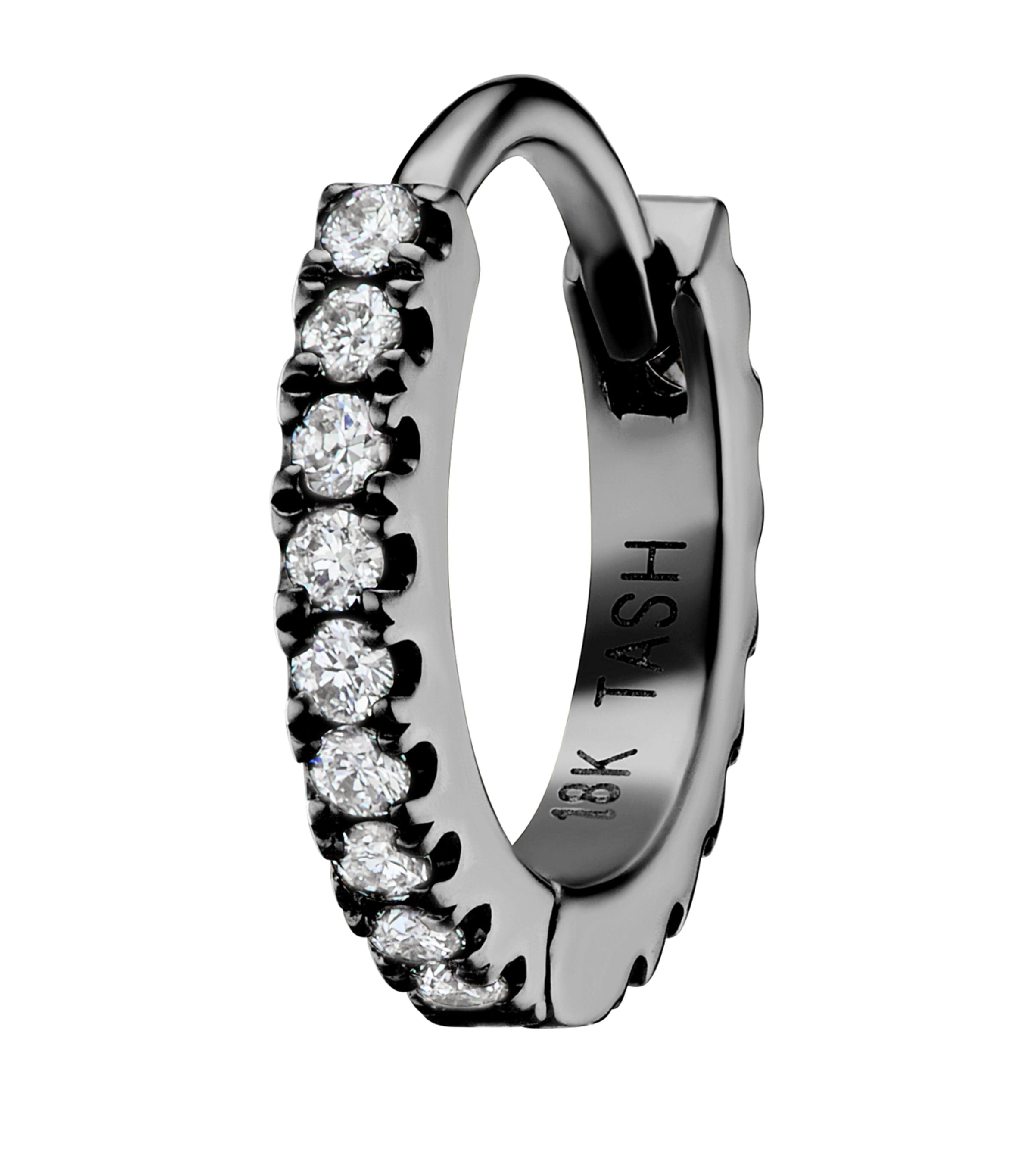 Maria Tash Diamond Eternity Single Hoop Earring In Black