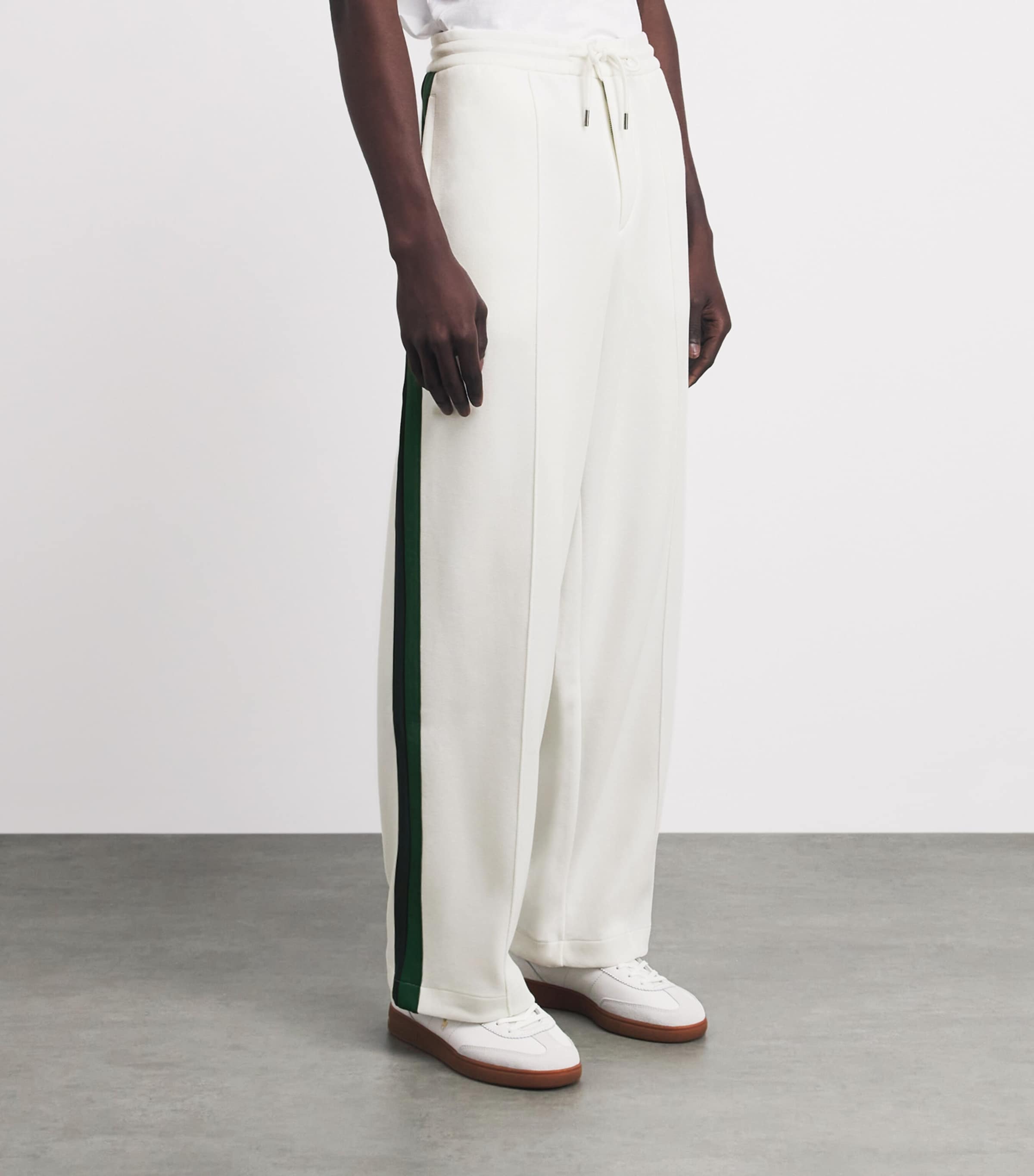 Polo Ralph Lauren Mens Stripe Open-Cuff Sweatpants White Image 4