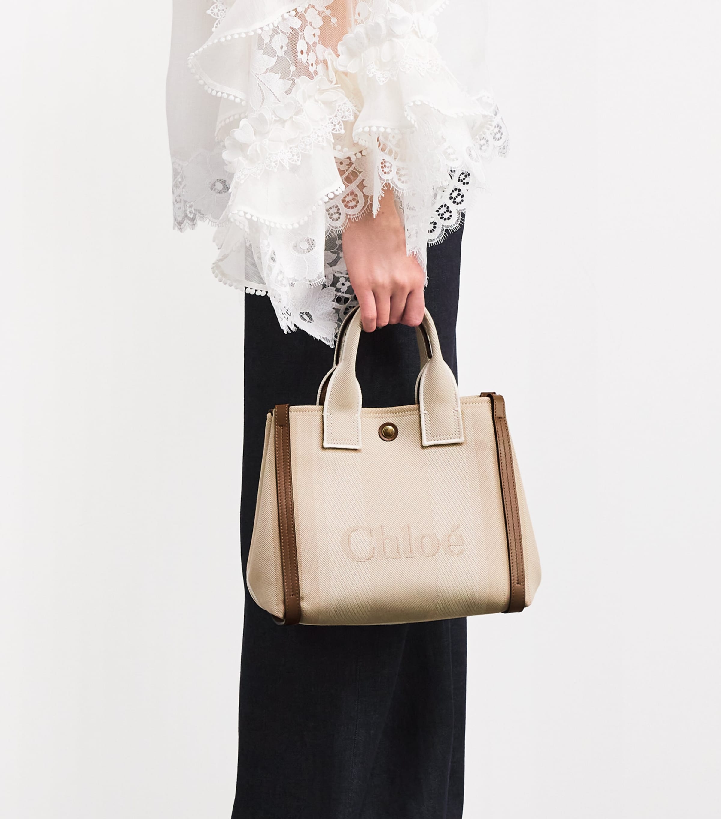 Small Canvas Carry Tote Bag VEGETAL BEIGE Image 5