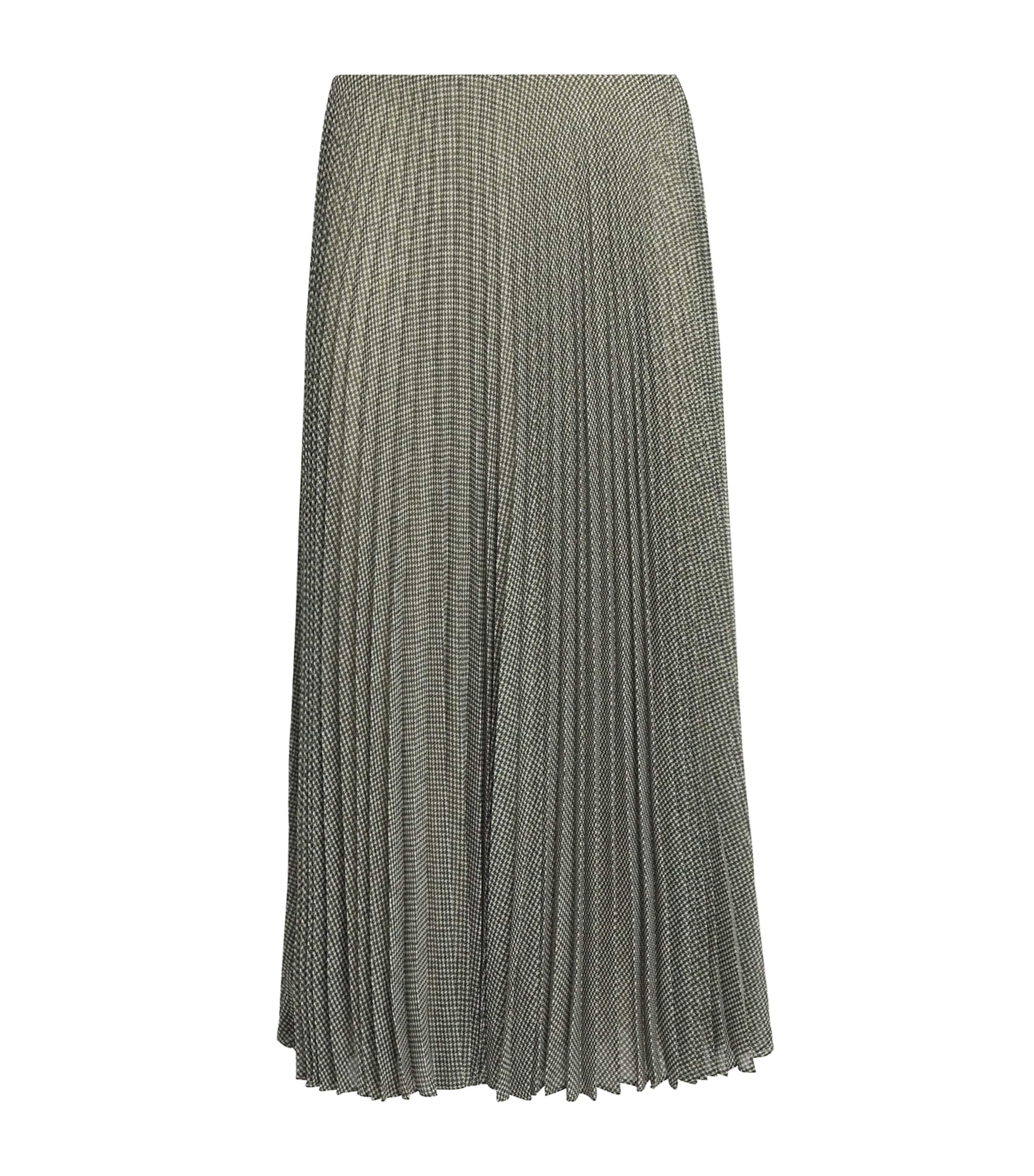 Vince Womens Pleated Midi Skirt Black/sage Image 1