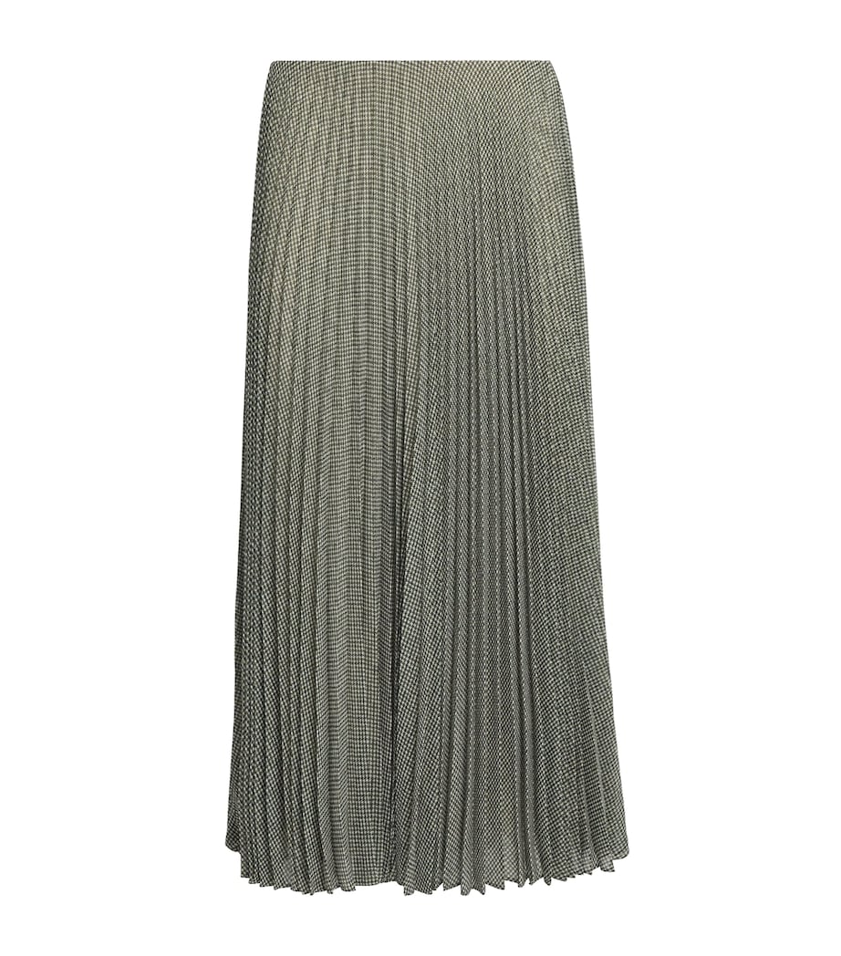 Vince Womens Pleated Midi Skirt Black/sage Image 1