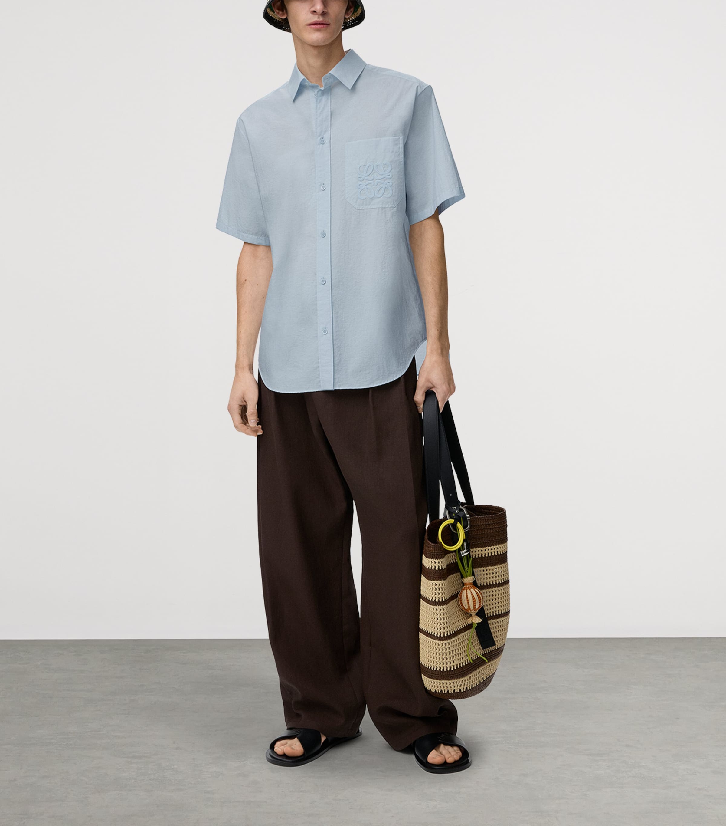 LOEWE Mens x Paula’s Ibiza Anagram Shirt Light Blue Image 2