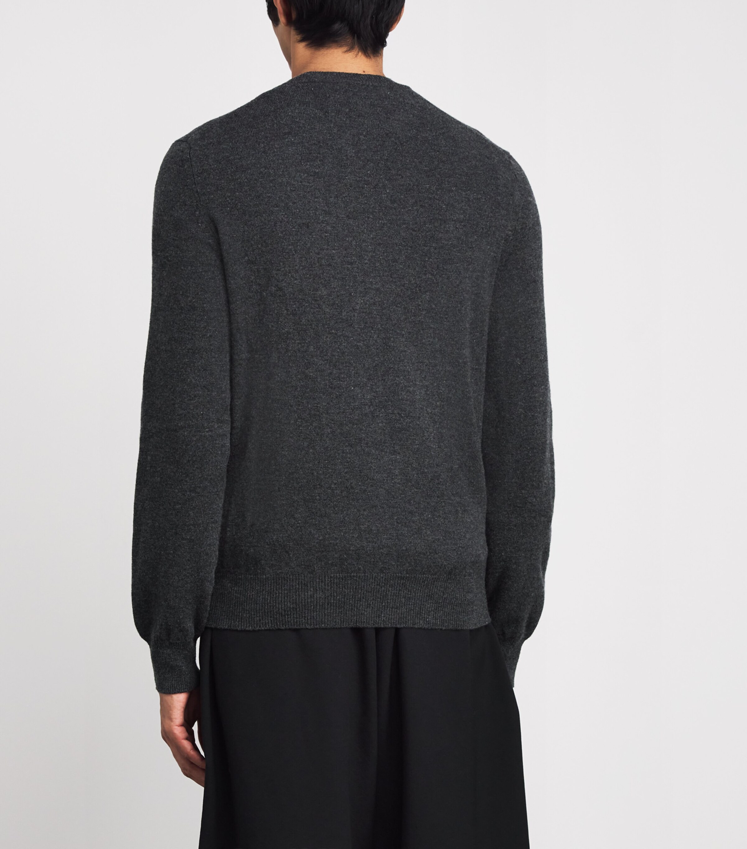 Comme Des Garçons Play Mens Wool Mini Heart Cardigan Grey Image 4
