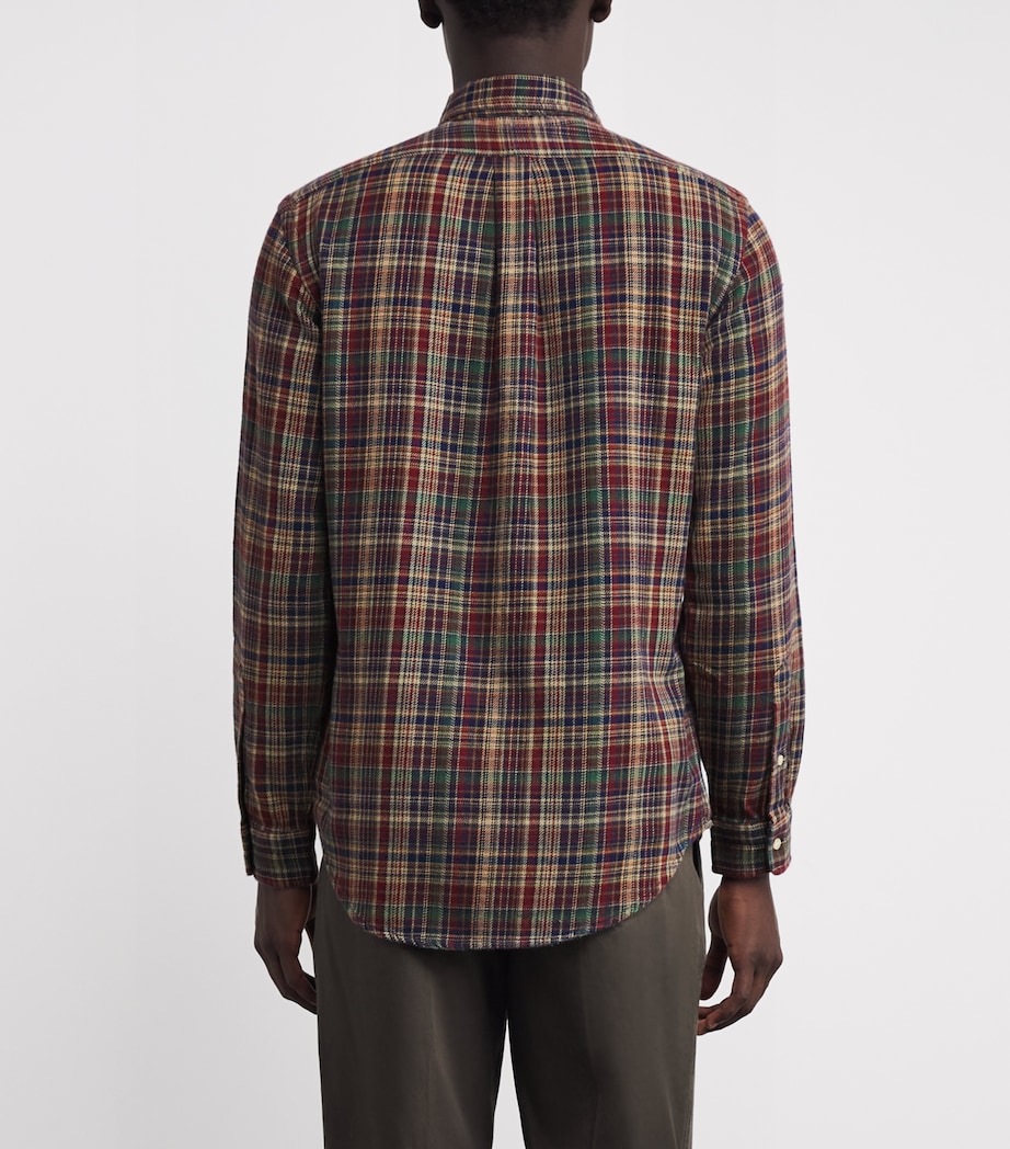 Cotton Plaid Brushed Flannel Shirt MULTI Image 4