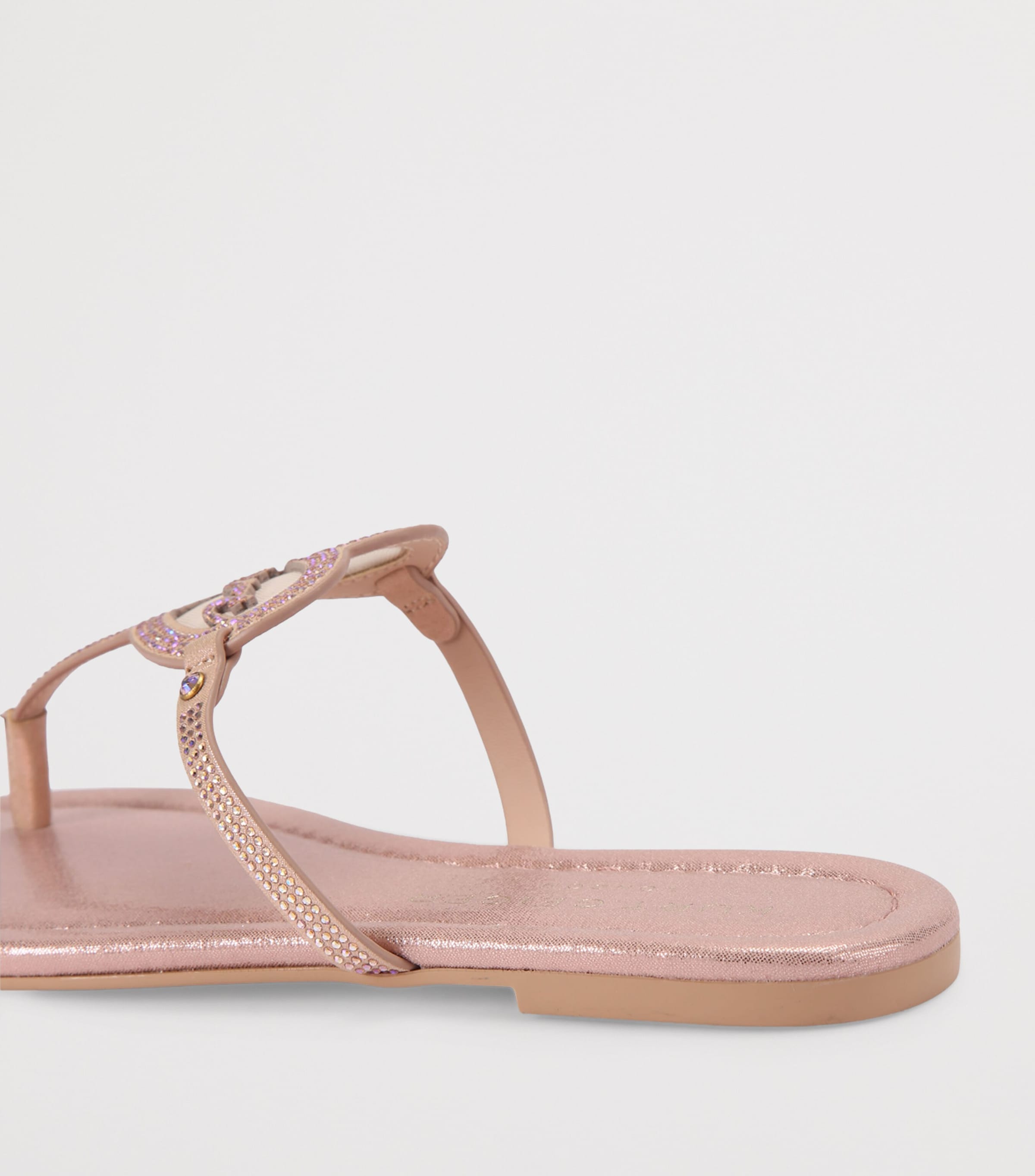 Kurt Geiger London Leather Heart T-Bar Sandals Blush Image 3