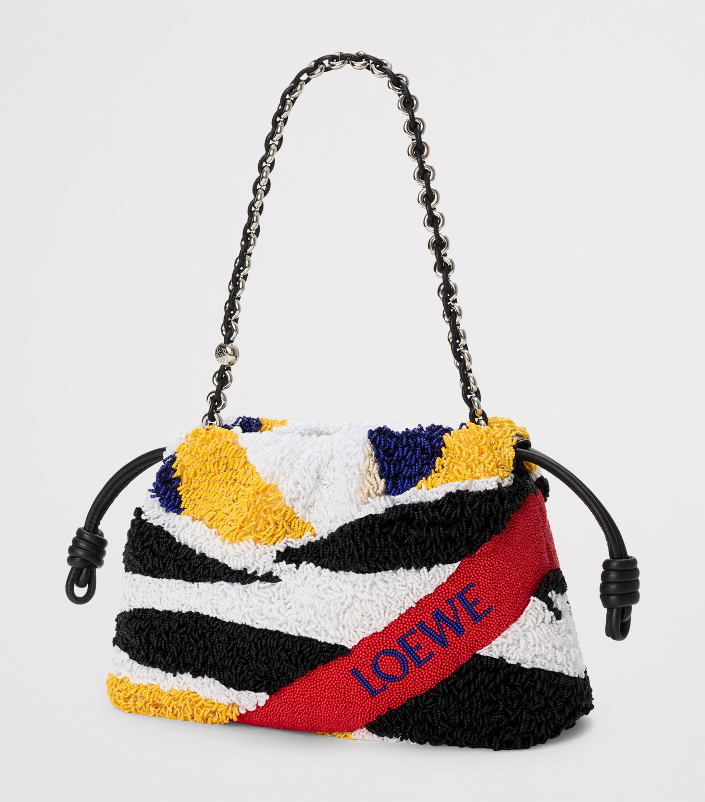 LOEWE Medium Bead-Embellished Flamenco Purse Black/multicolor Image 5