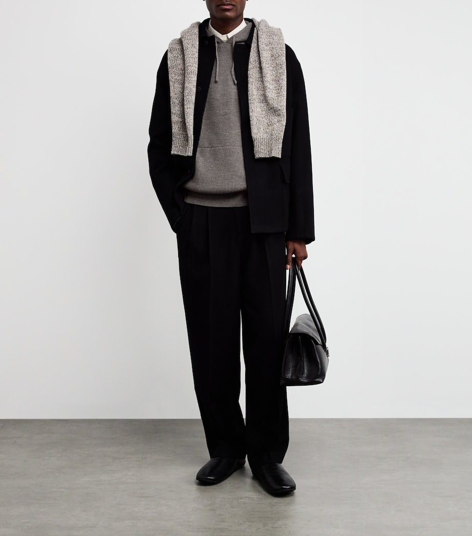 Virgin Wool Knitted Hoodie 260 NOCE Image 2