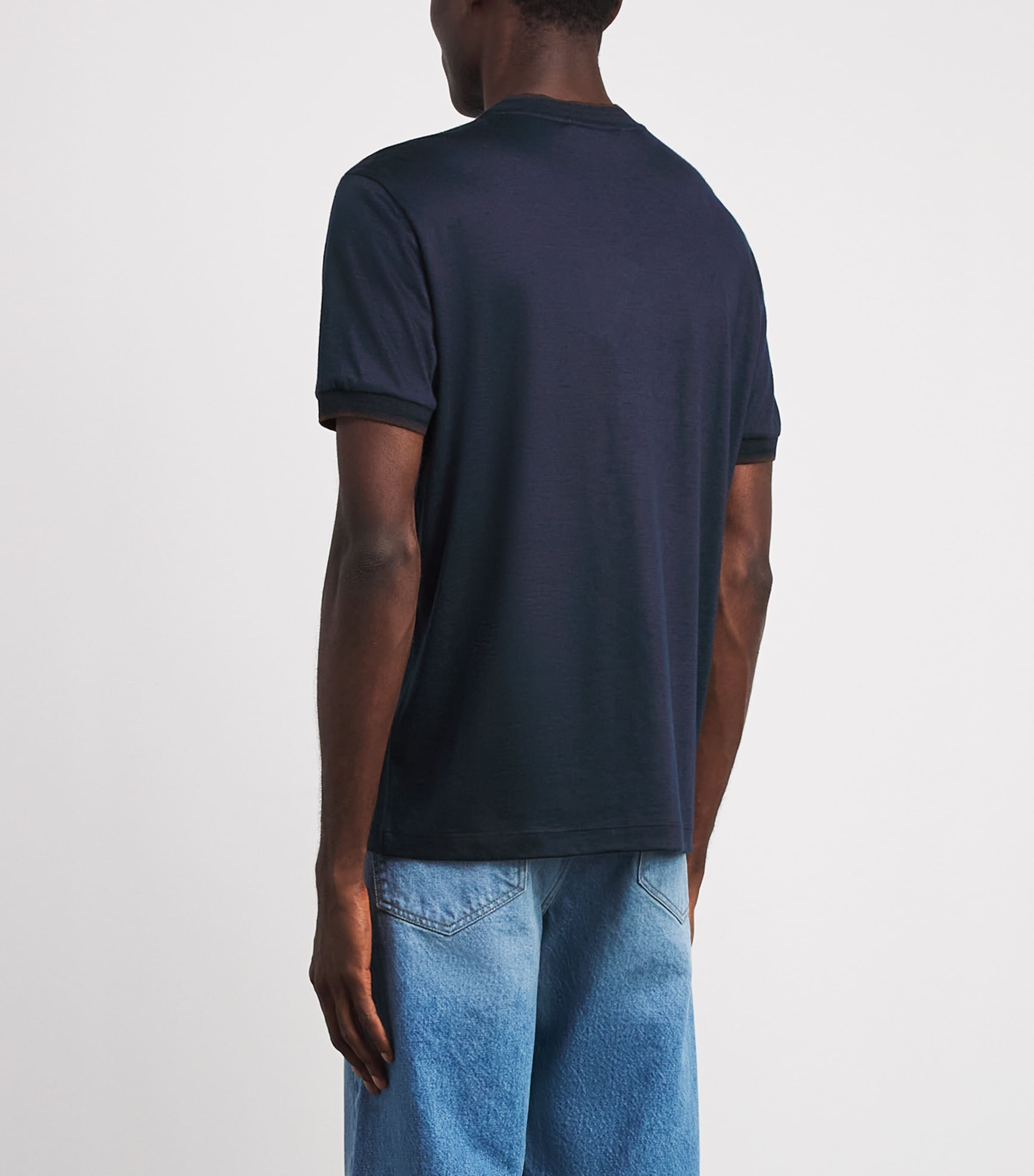 Maurizio Baldassari Mens Cashmere Crew-Neck T-Shirt Blue Nights Image 5