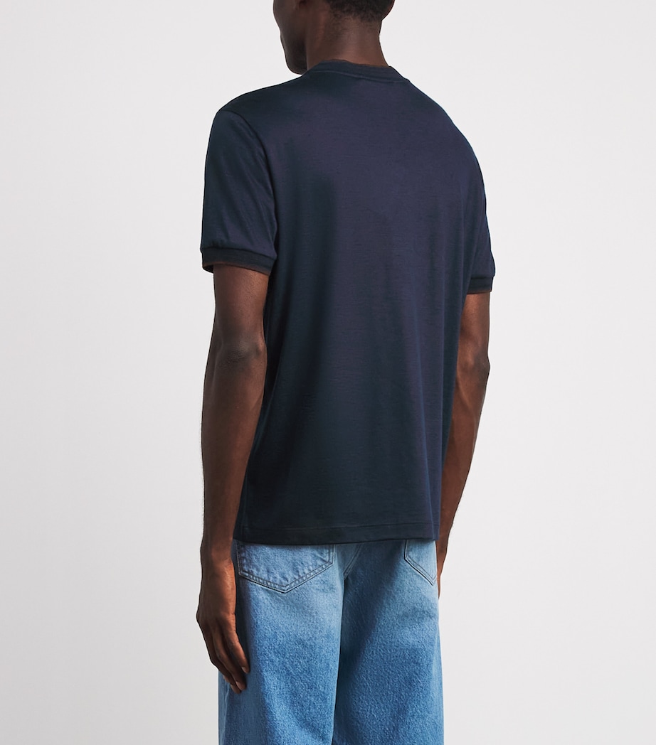Maurizio Baldassari Mens Cashmere Crew-Neck T-Shirt Blue Nights Image 5