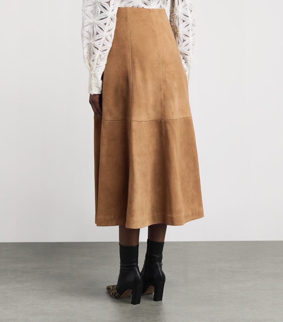Suede Bonnie Midi Skirt CAMEL Image 4