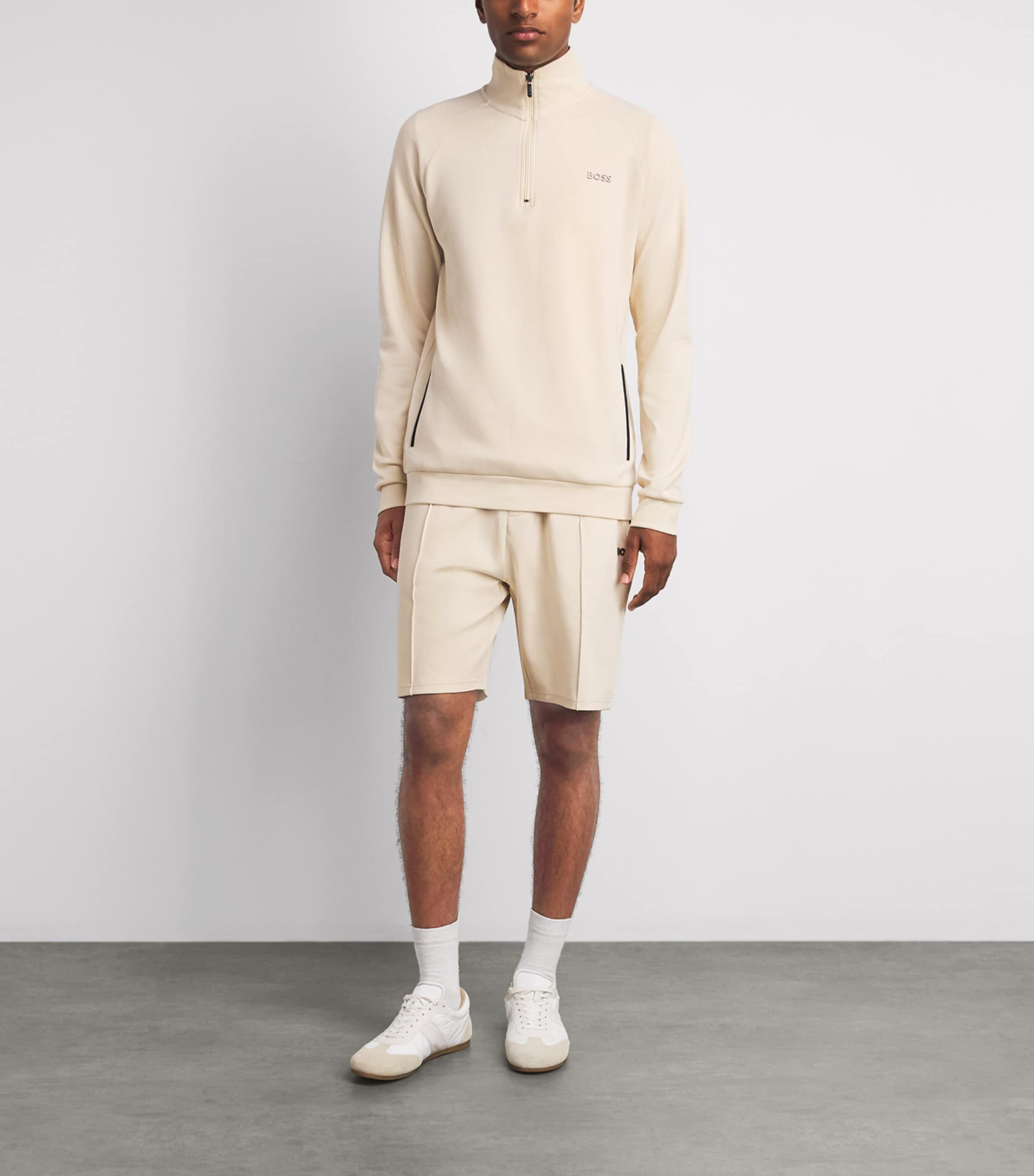 BOSS Mens Sense Sweatshorts Open White Image 2