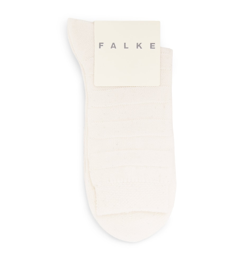 Falke Womens Wool-Blend Sparkle Stripes Socks Off White Image 1