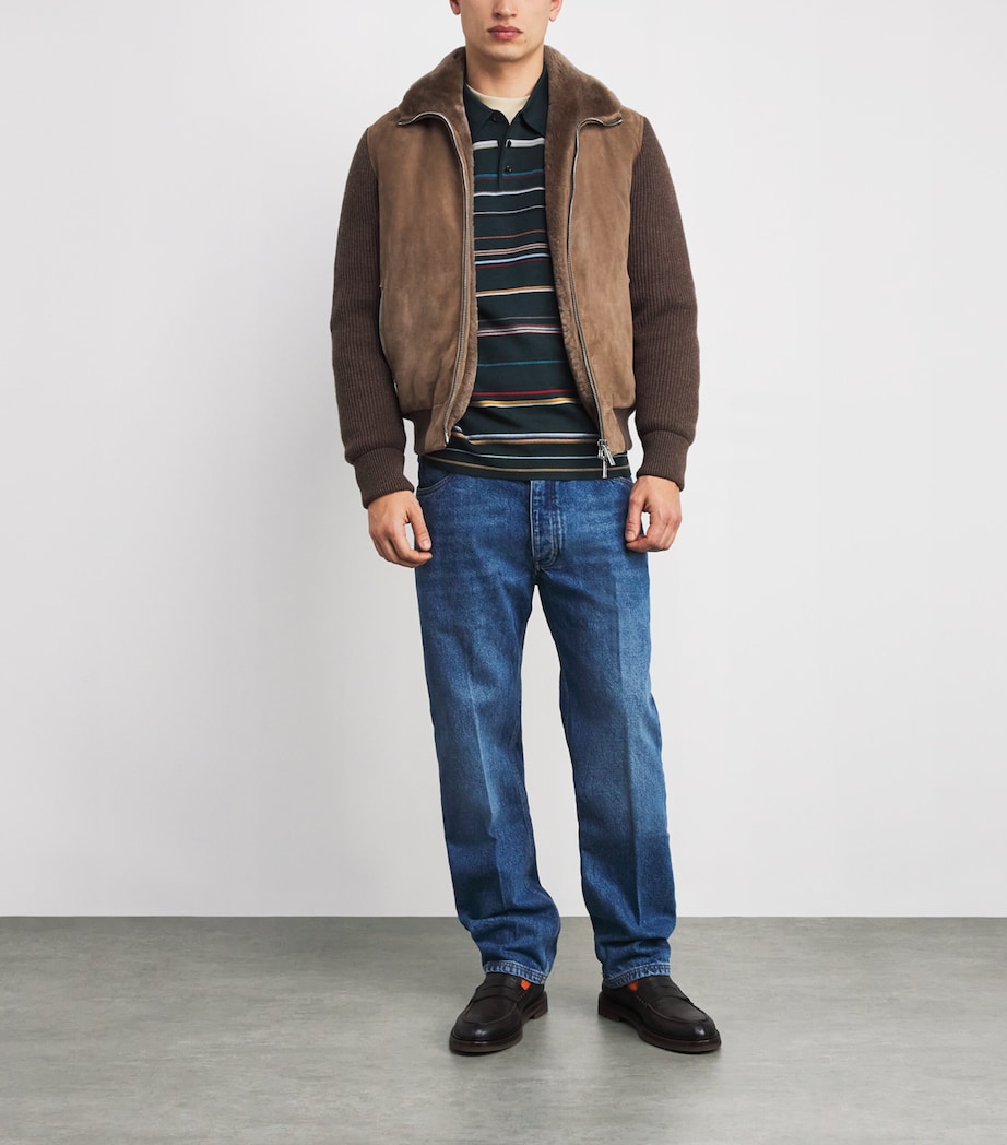 Merino Signature Stripe Polo Shirt GREEN-38 Image 2