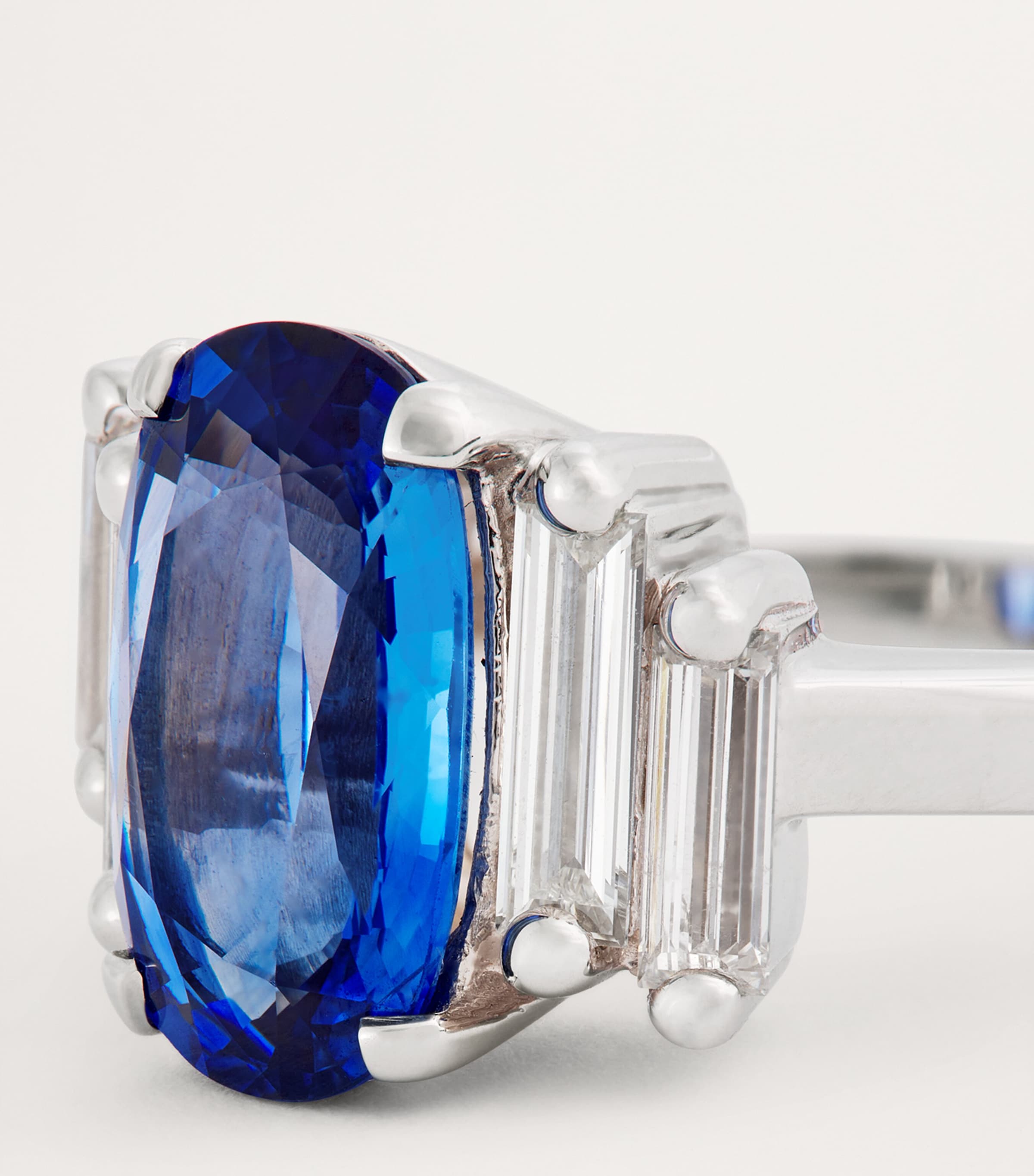 Suzanne Kalan White Gold, Ceylon Sapphire and Diamond One of a Kind Ring (Size 7.25) Wg/cs/wd Image 6
