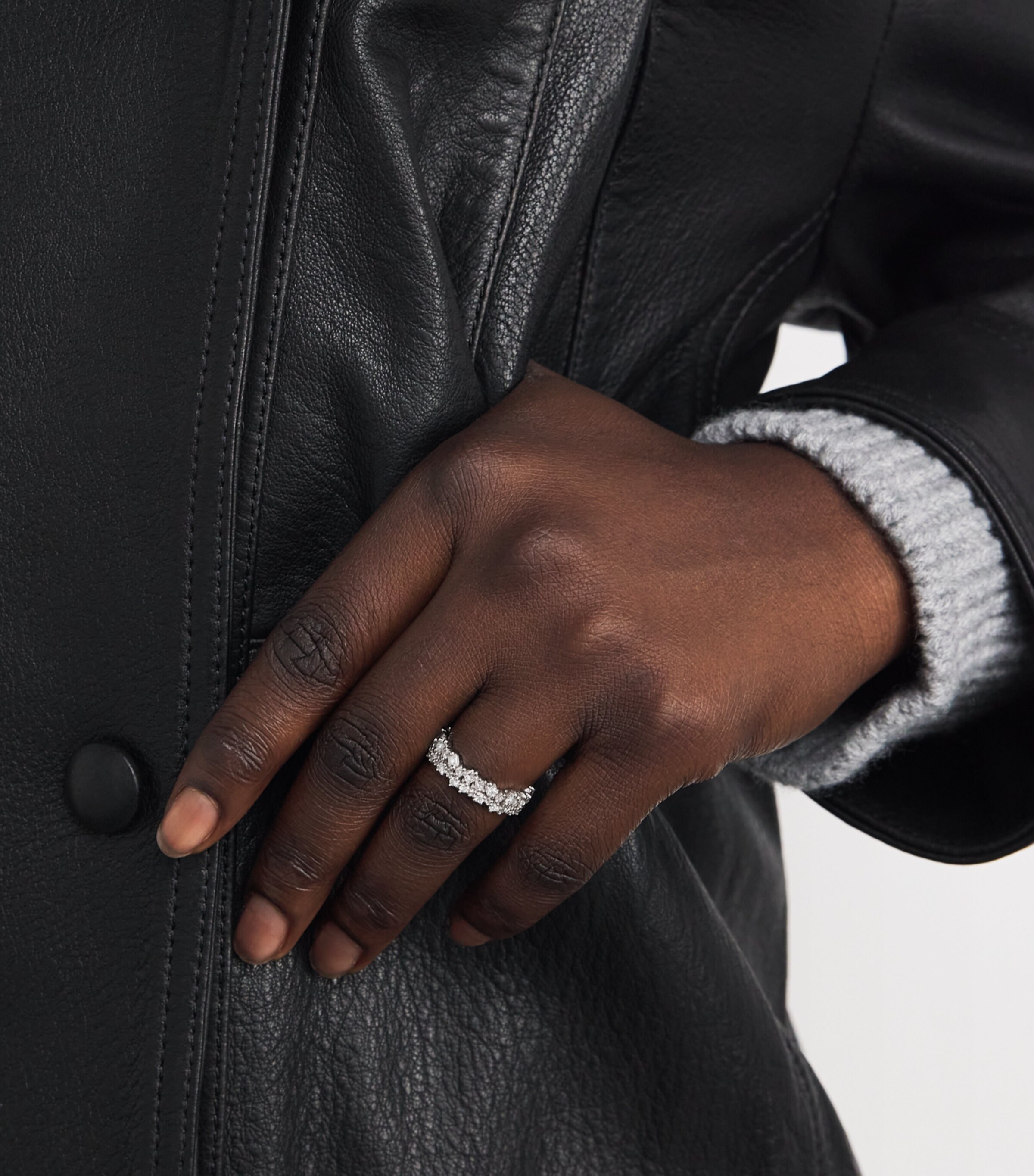 White Gold and Diamond Princess Eternity Ring 18K WG/WD Image 2