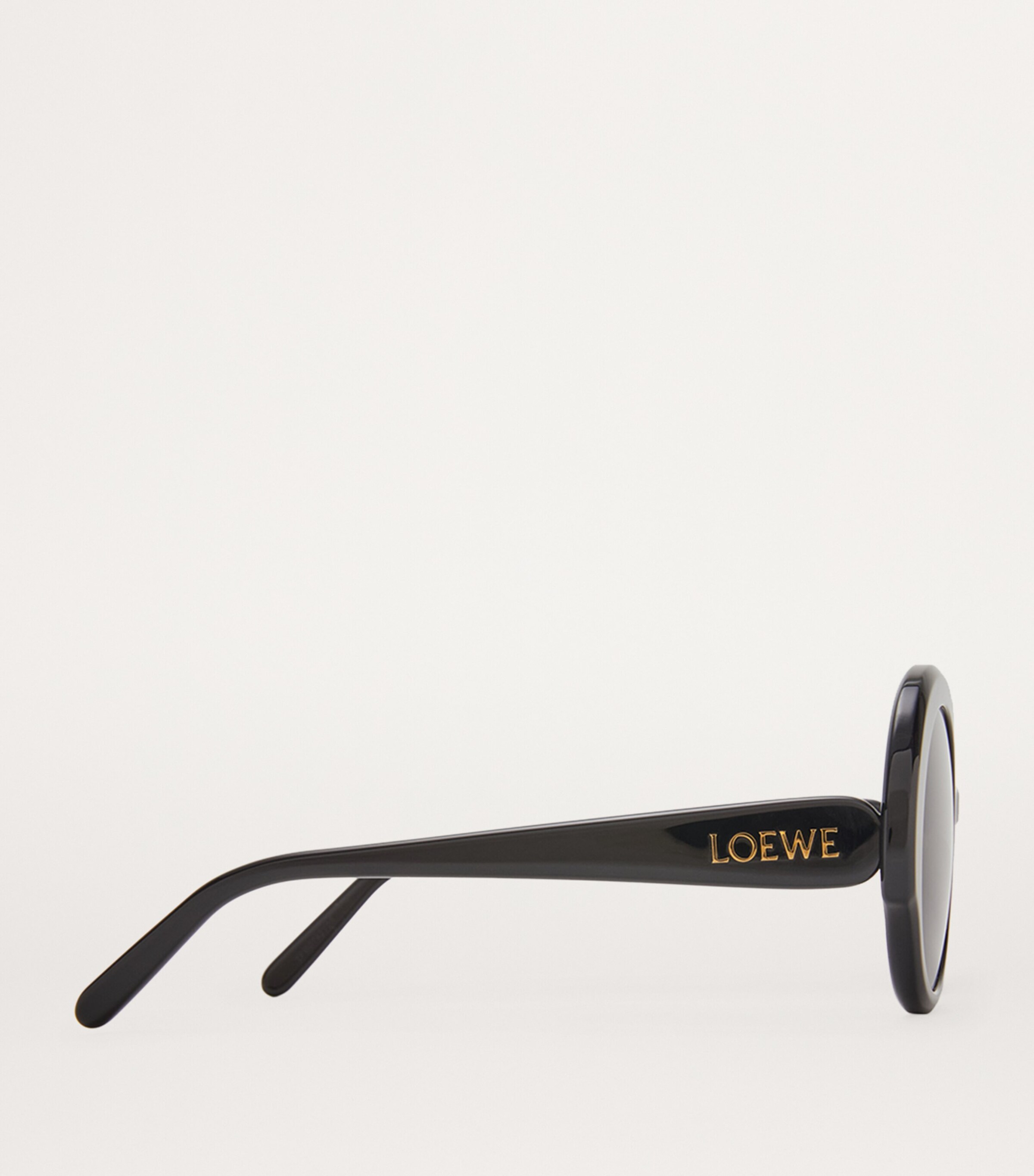 Thin Round Sunglasses BLACK Image 3