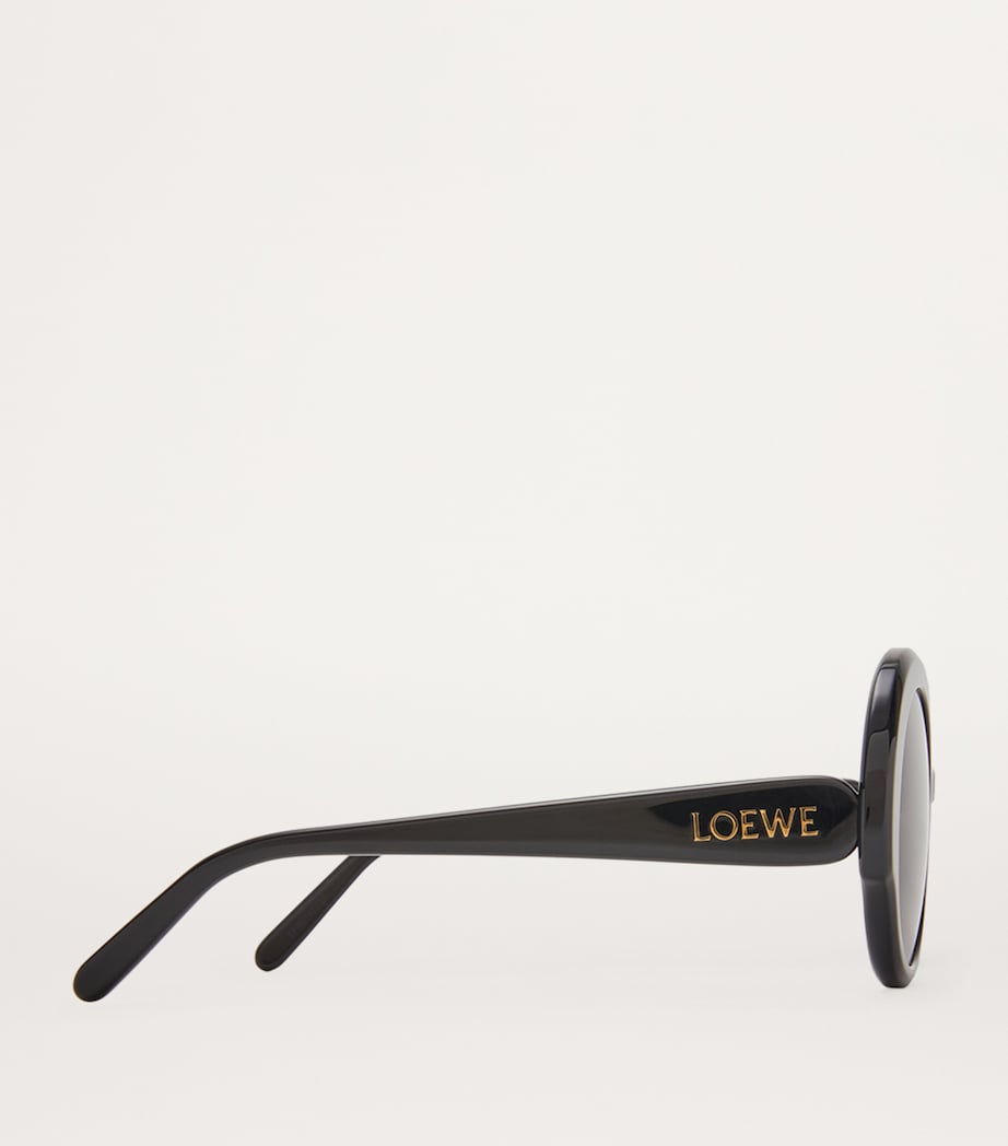 Thin Round Sunglasses BLACK Image 3