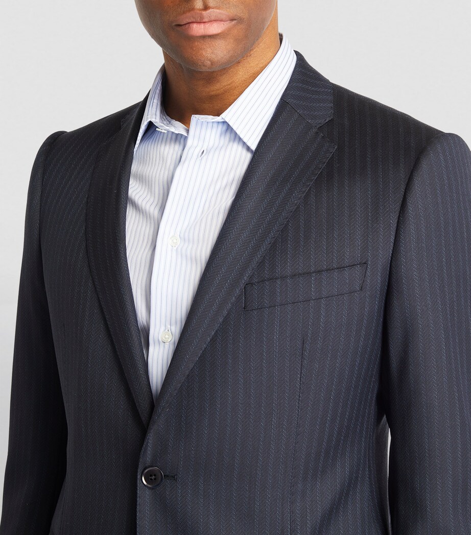 Double Breasted Suit Armani Striped Suit Giorgio Armani Pinstriped