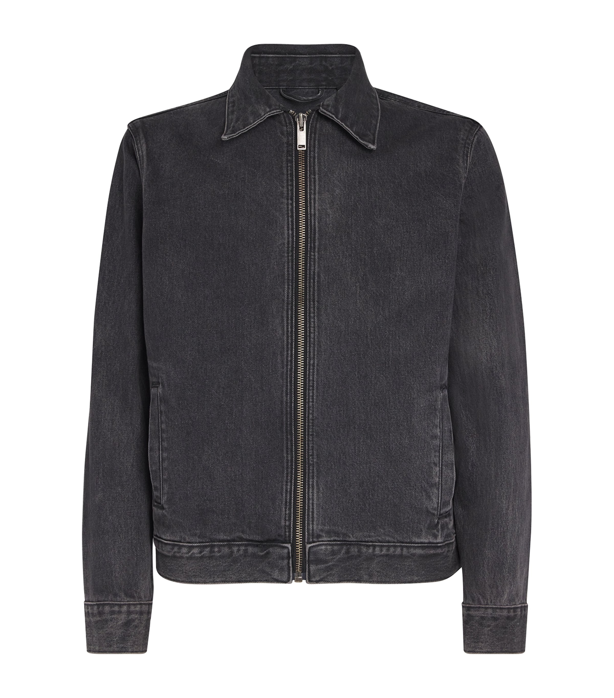 7 For All Mankind Harrington Denim Jacket In Black